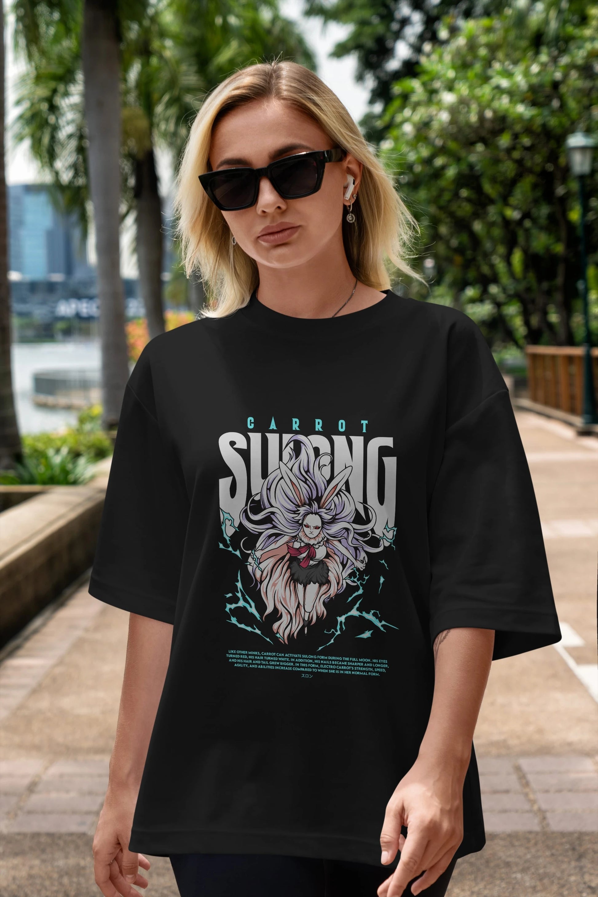 Carrot Sulong Anime Ön Baskılı Oversize t-shirt %100 pamuk Erkek Kadın Unisex