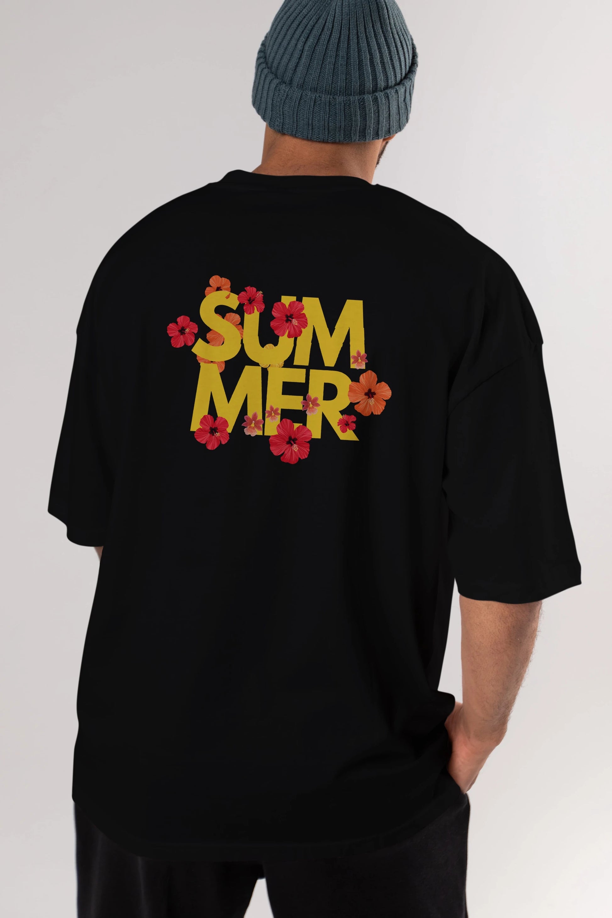 Summer Yazılı 2 Arka Baskılı Oversize t-shirt Erkek Kadın Unisex