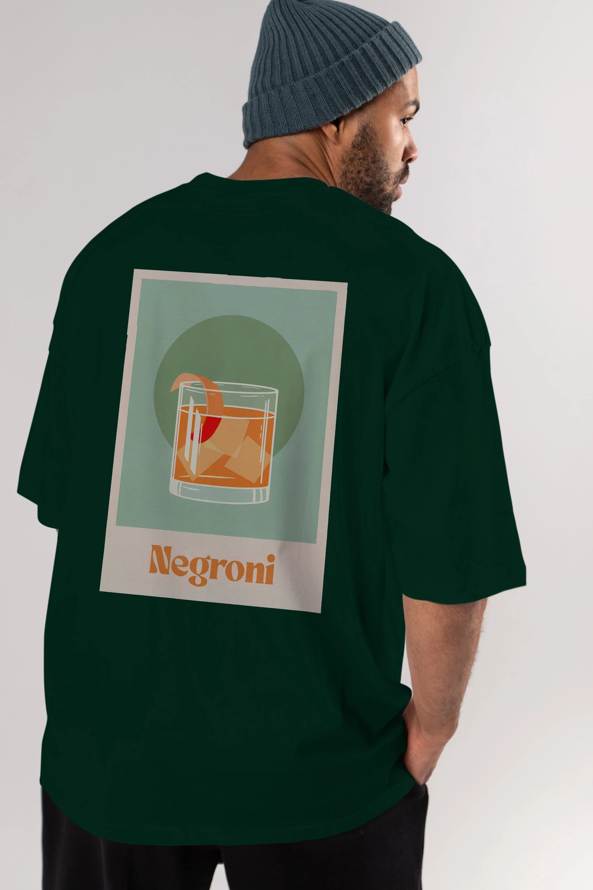 Negroni 5 Arka Baskılı Oversize t-shirt Erkek Kadın Unisex %100 Pamuk Bisiklet Yaka tişort