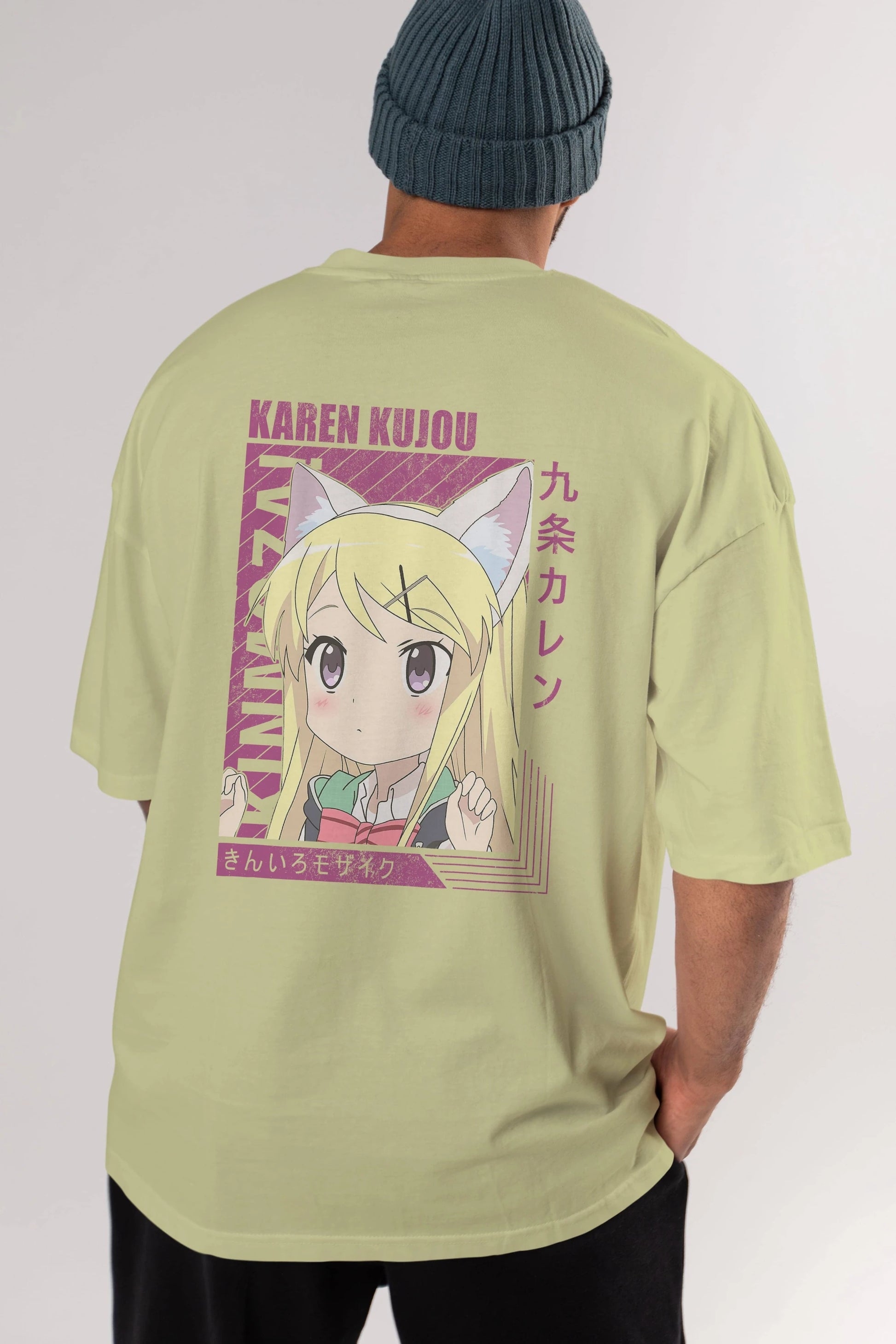 Karen Kujou 4 Anime Arka Baskılı Oversize t-shirt Erkek Kadın Unisex