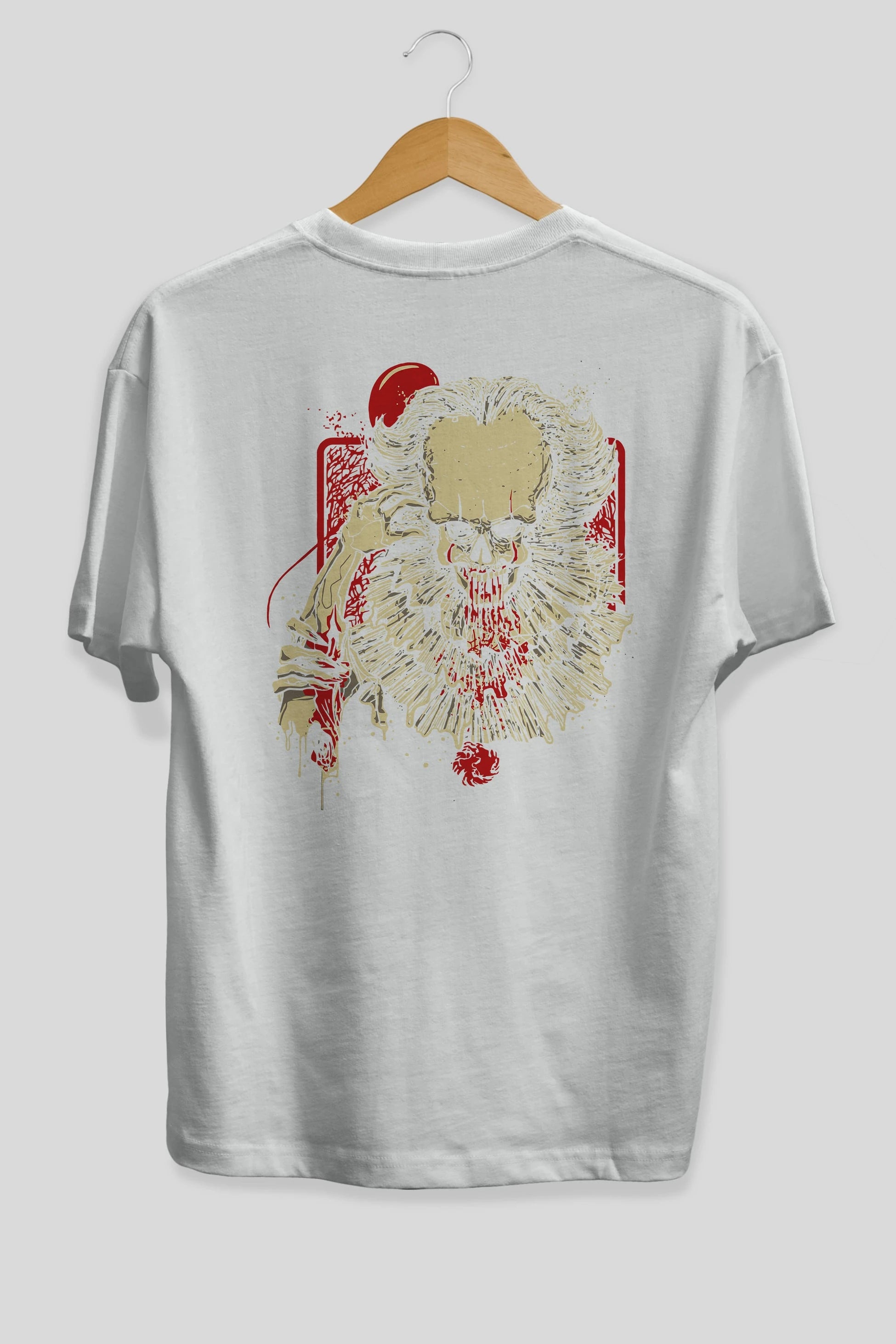 it (2) Arka Baskılı Oversize t-shirt Erkek Kadın Unisex %100 Pamuk Bisiklet Yaka tişort