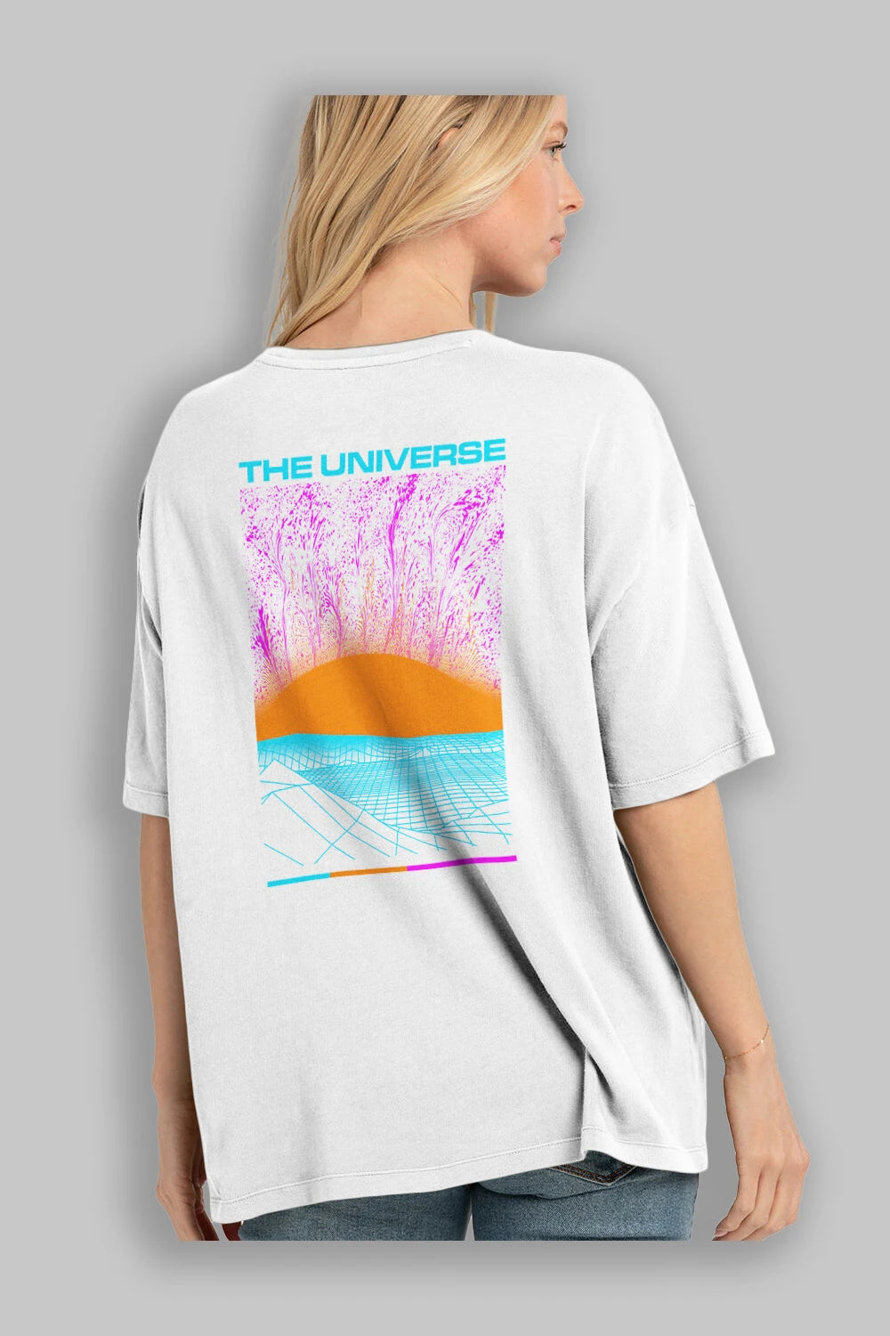 The Universe Arka Baskılı Oversize t-shirt Erkek Kadın Unisex