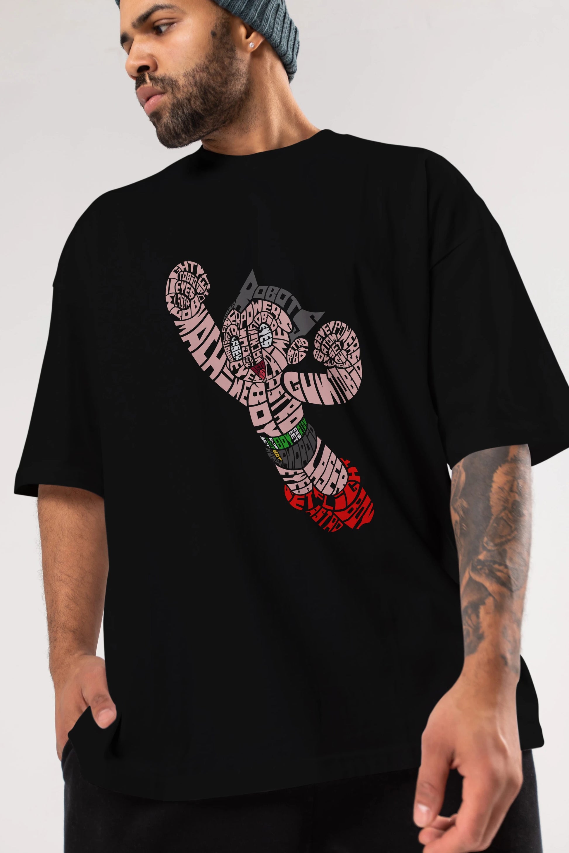 Astroboy Ön Baskılı Oversize t-shirt %100 pamuk Erkek Kadın Unisex