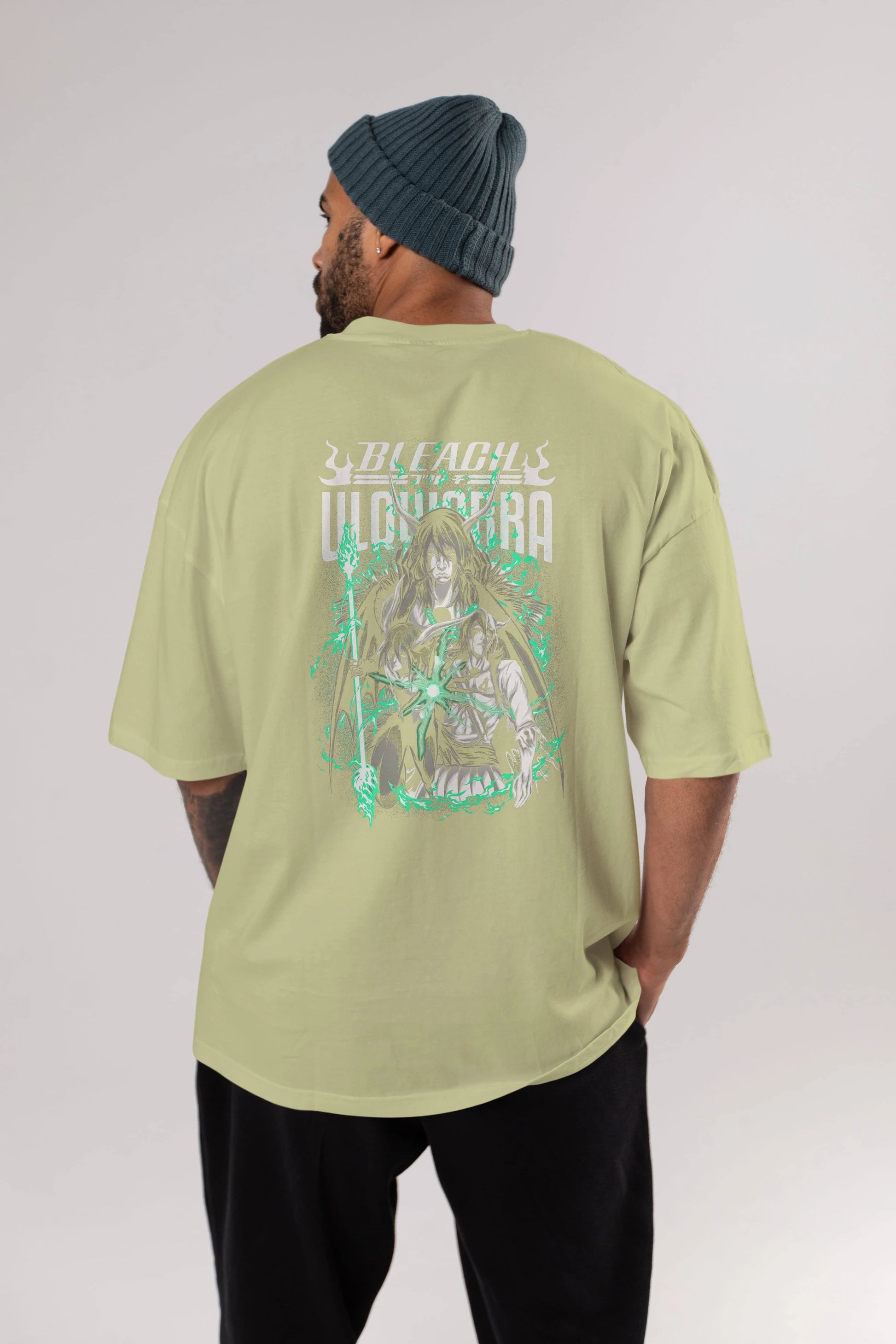 BLEACH(ULQUIARRA) Anime Arka Baskılı Oversize t-shirt Erkek Kadın Unisex