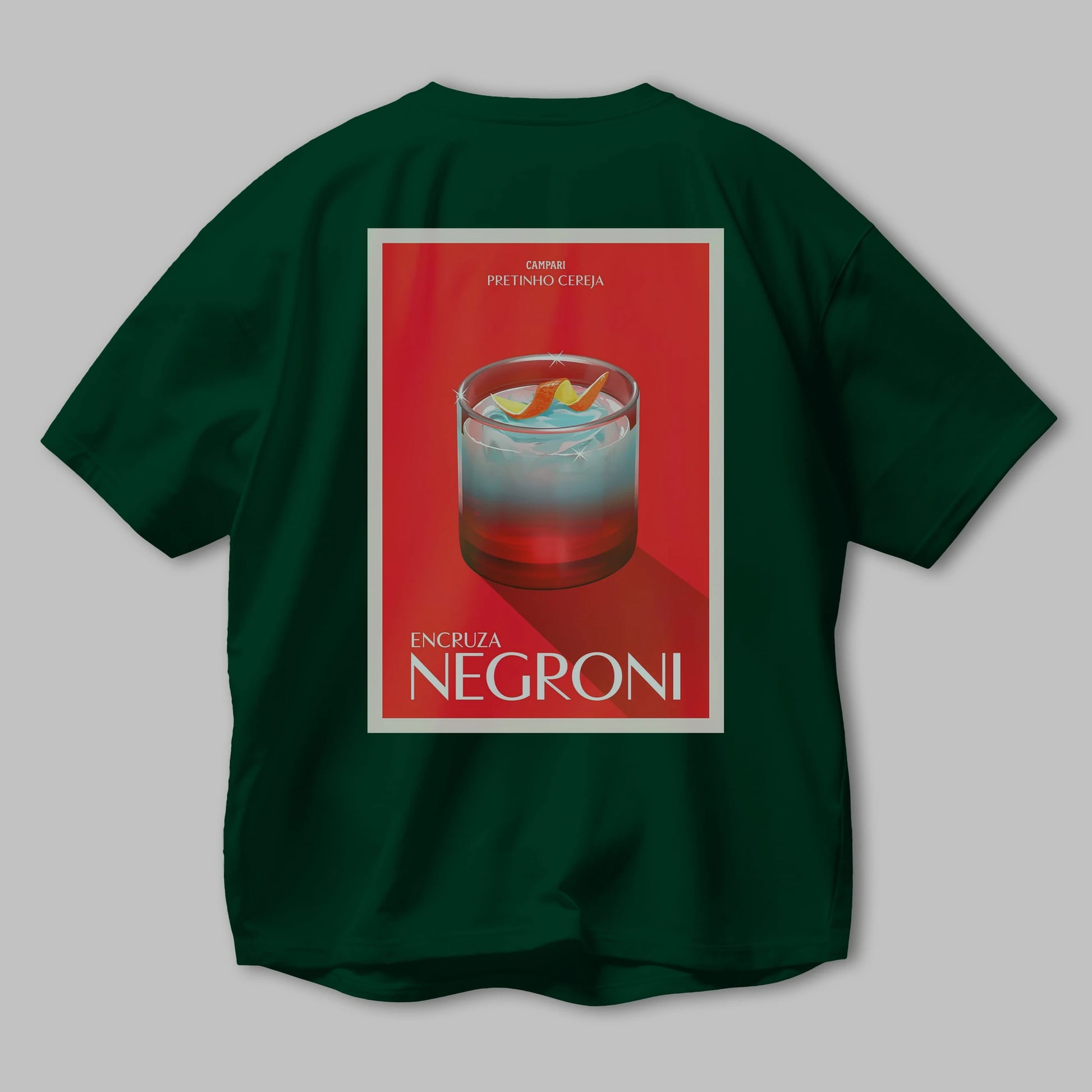 Encruza Negroni Arka Baskılı Oversize t-shirt Erkek Kadın Unisex %100 Pamuk Bisiklet Yaka tişort