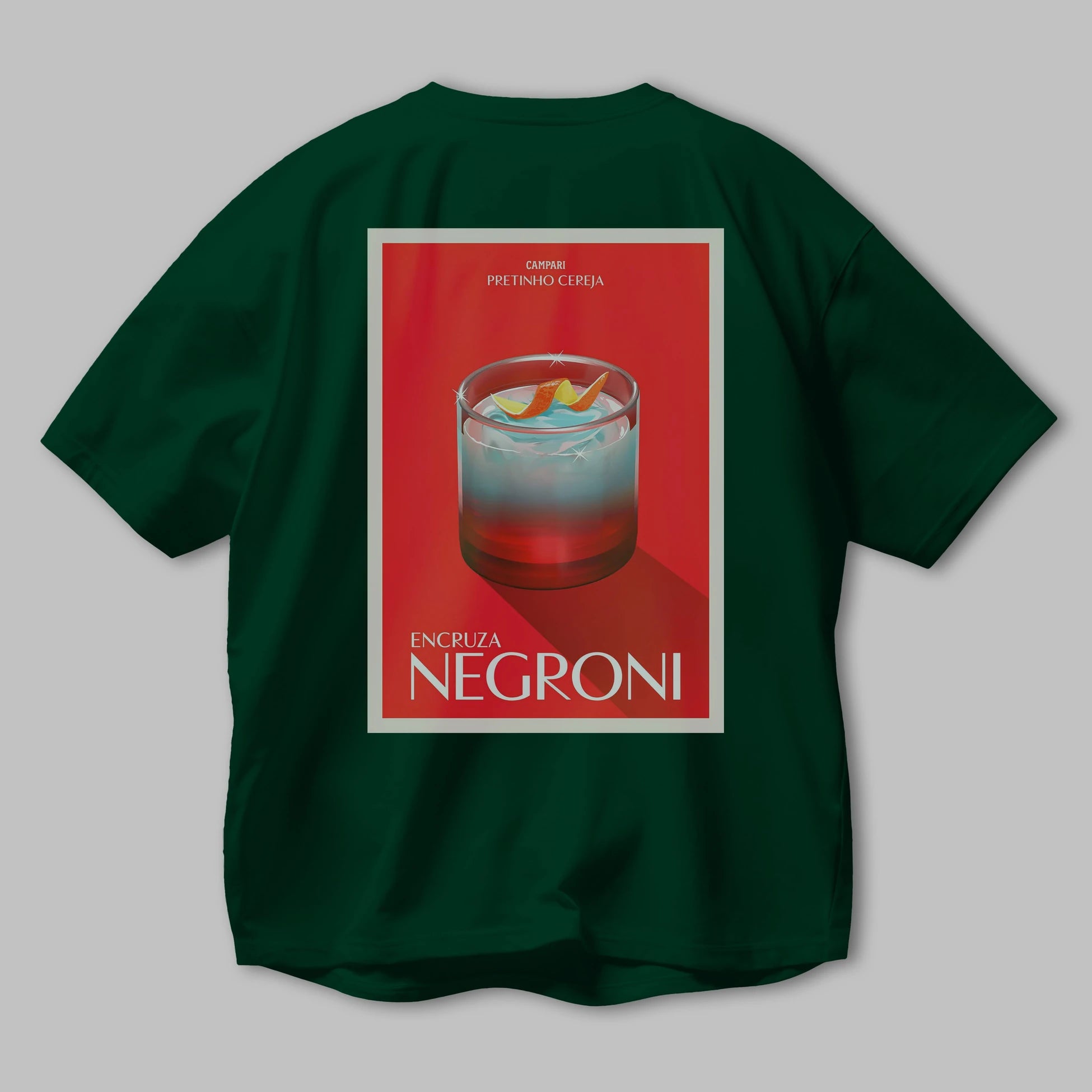 Encruza Negroni Arka Baskılı Oversize t-shirt Erkek Kadın Unisex %100 Pamuk Bisiklet Yaka tişort
