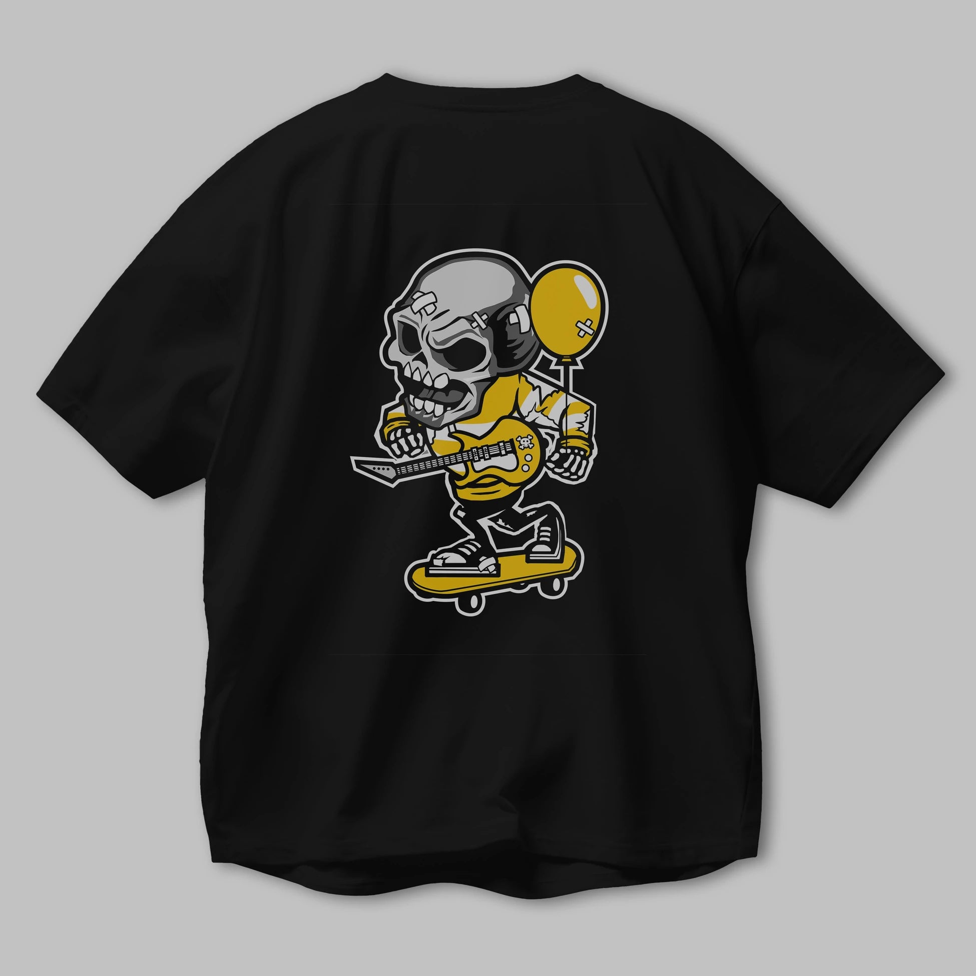 Skull Skater Arka Baskılı Oversize t-shirt Erkek Kadın Unisex %100 Pamuk tişort
