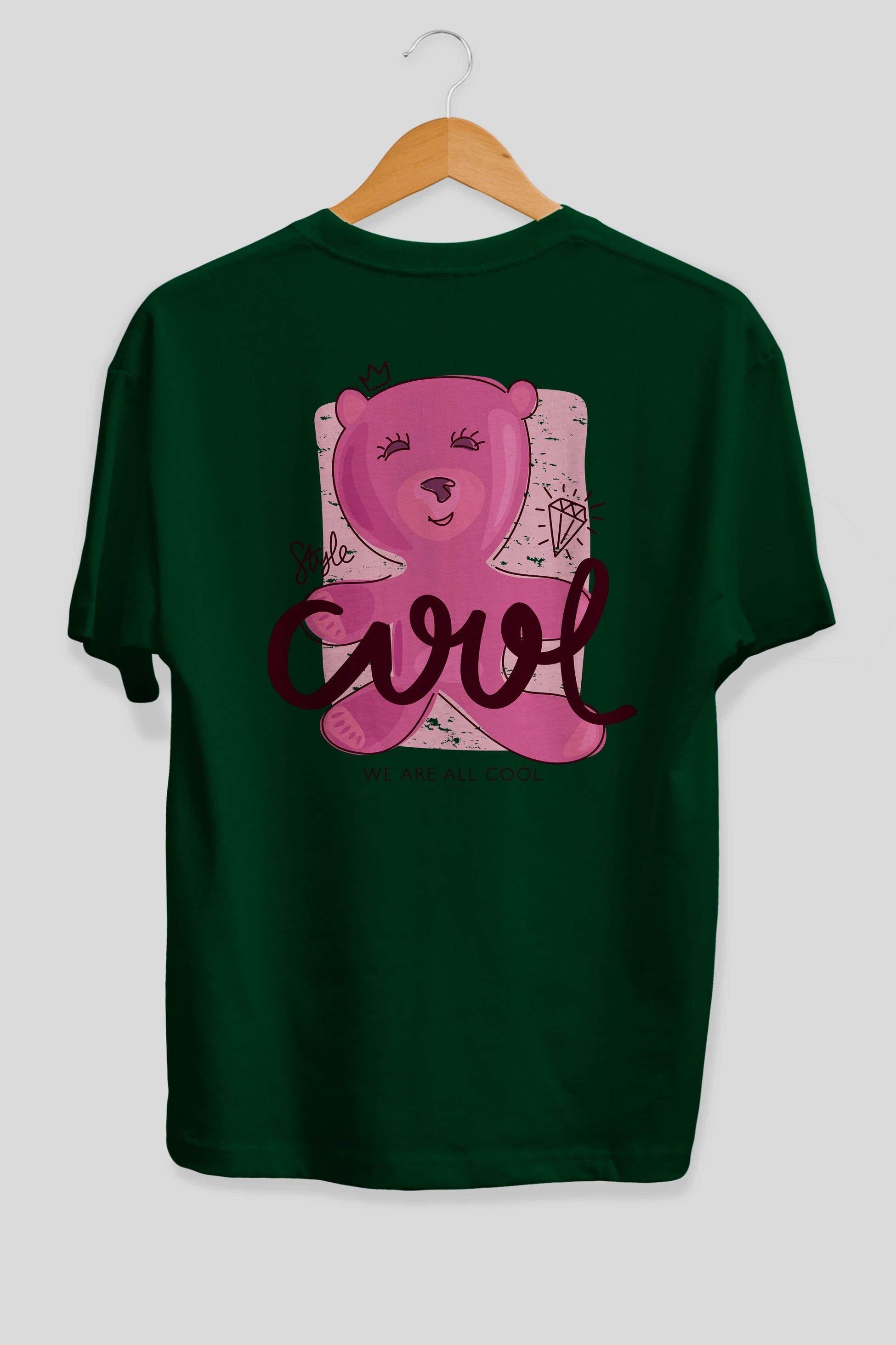 Cool Style Bear Arka Baskılı Oversize t-shirt Erkek Kadın Unisex