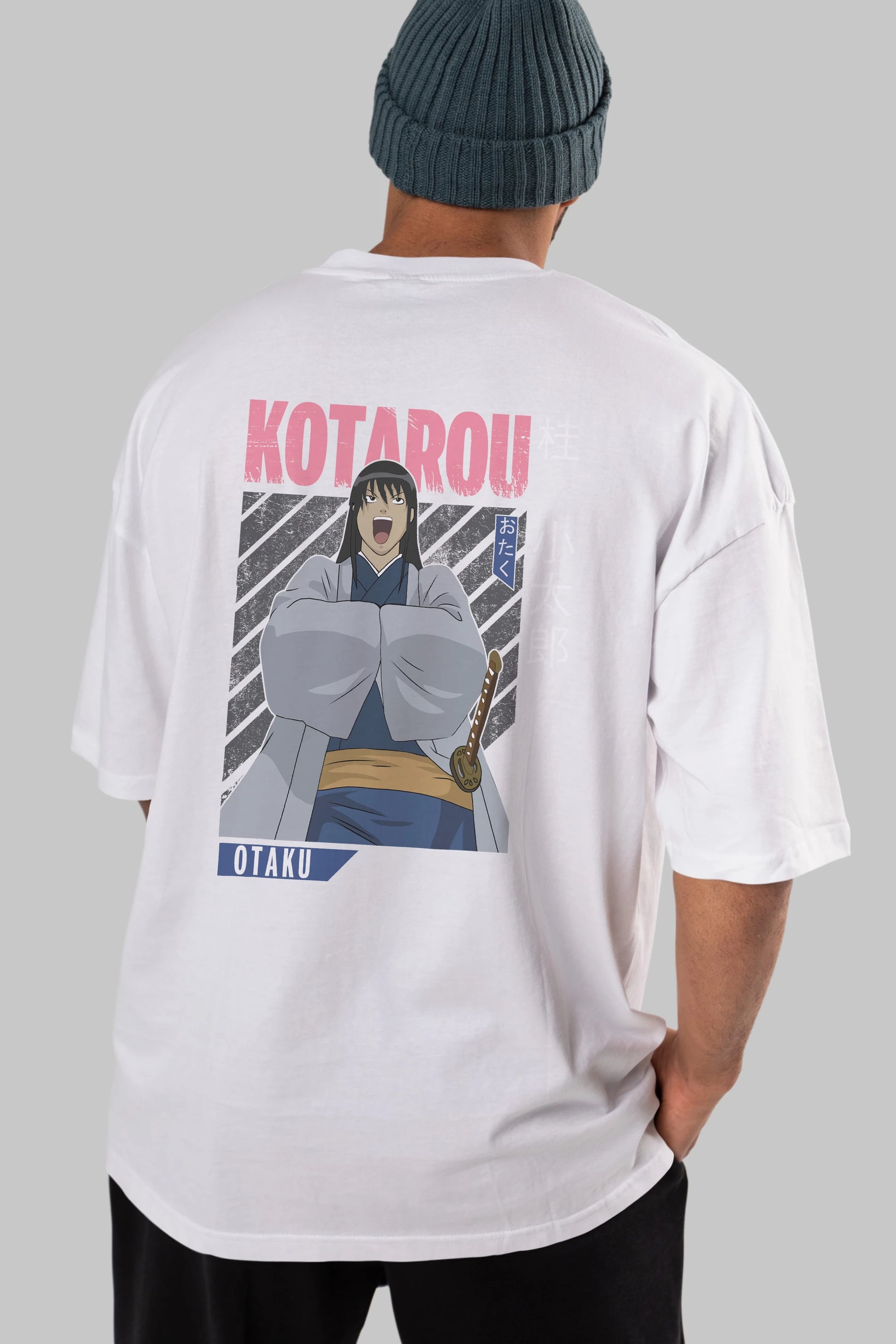 Kotarou Katsura GINTAMA 1 Anime Arka Baskılı Oversize t-shirt Erkek Kadın Unisex