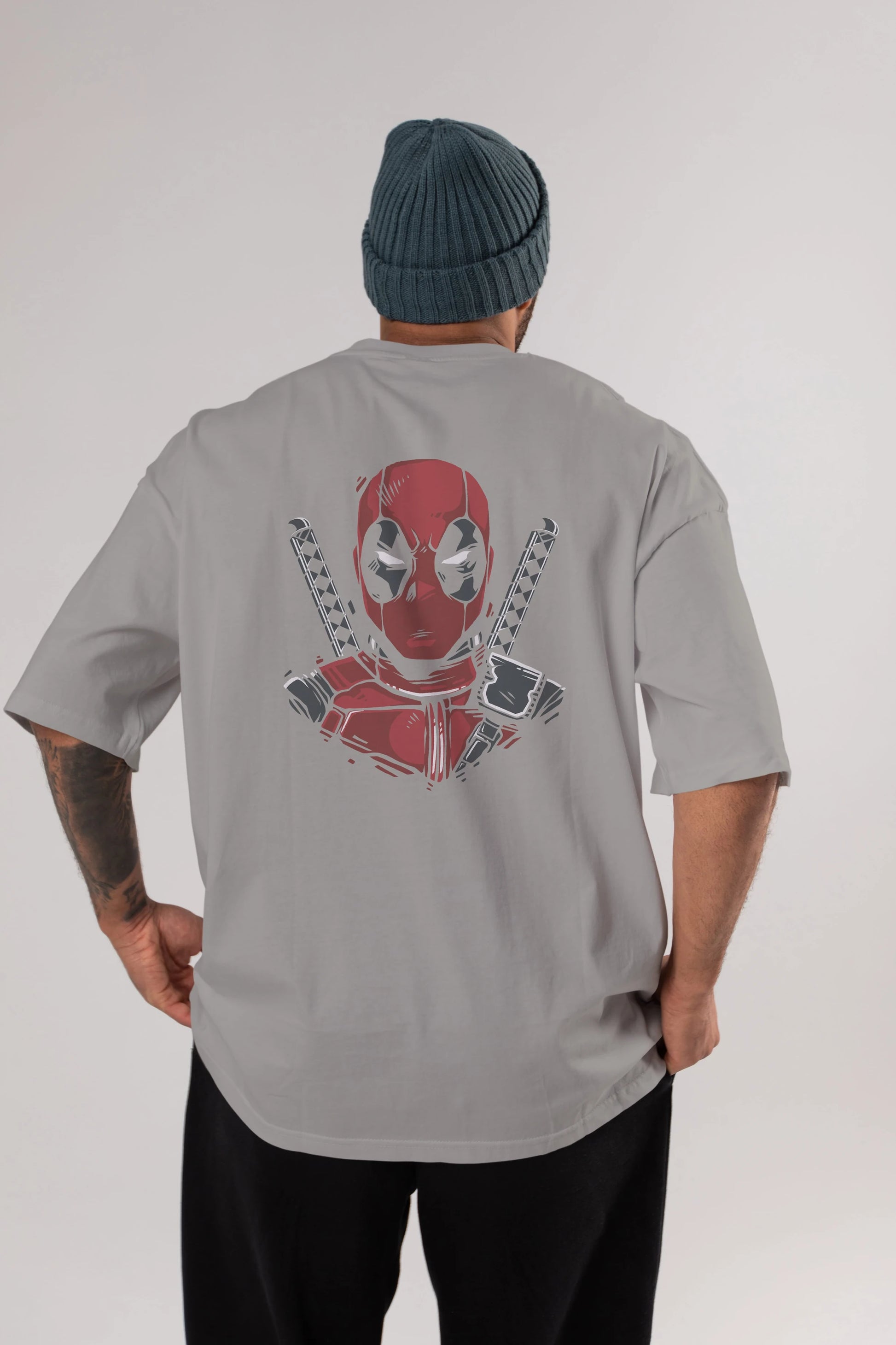 Deadpool (4) Arka Baskılı Oversize t-shirt Erkek Kadın Unisex %100 Pamuk Bisiklet Yaka tişort