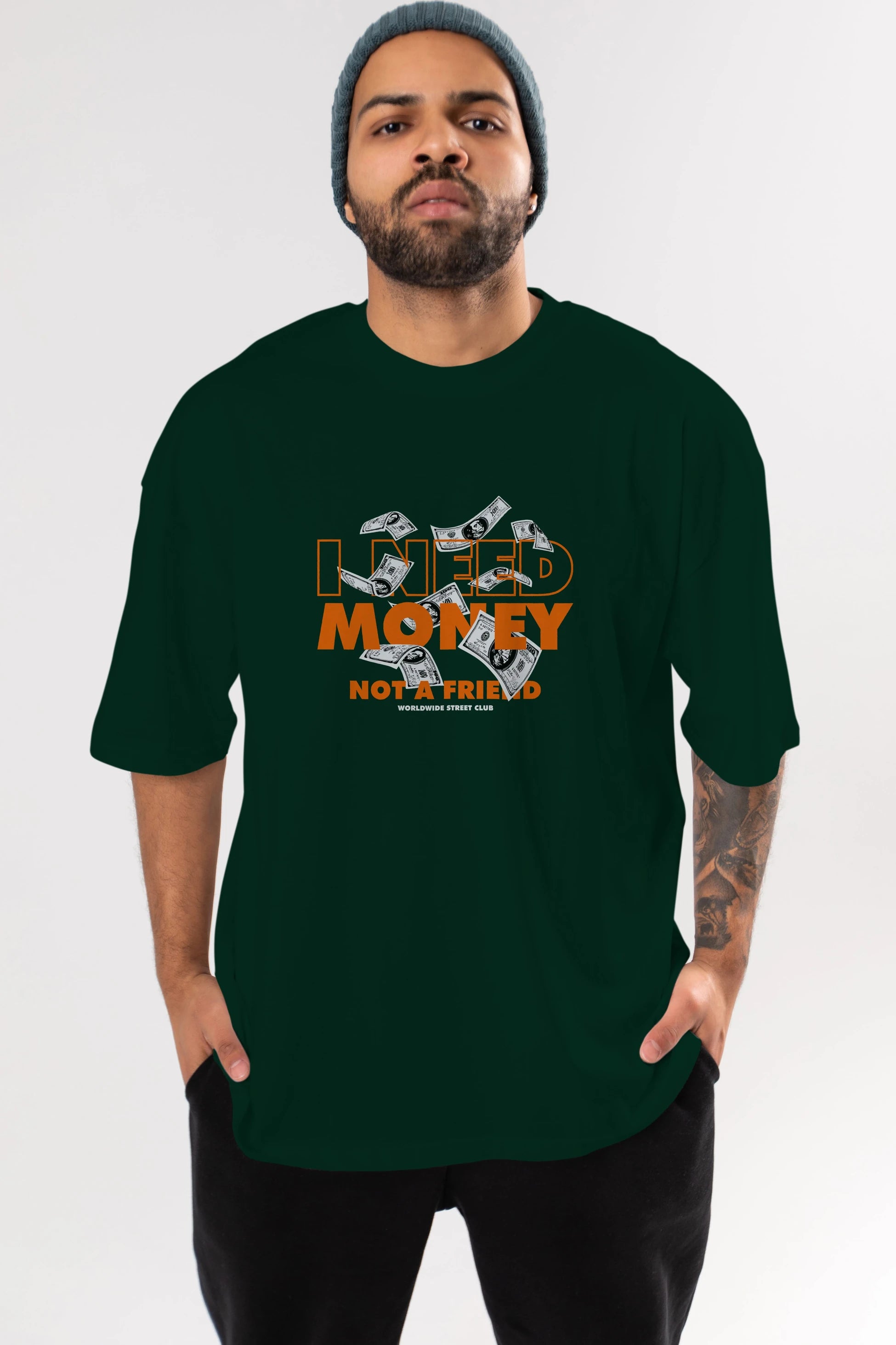 I Need Money Ön Baskılı Oversize t-shirt Erkek Kadın Unisex