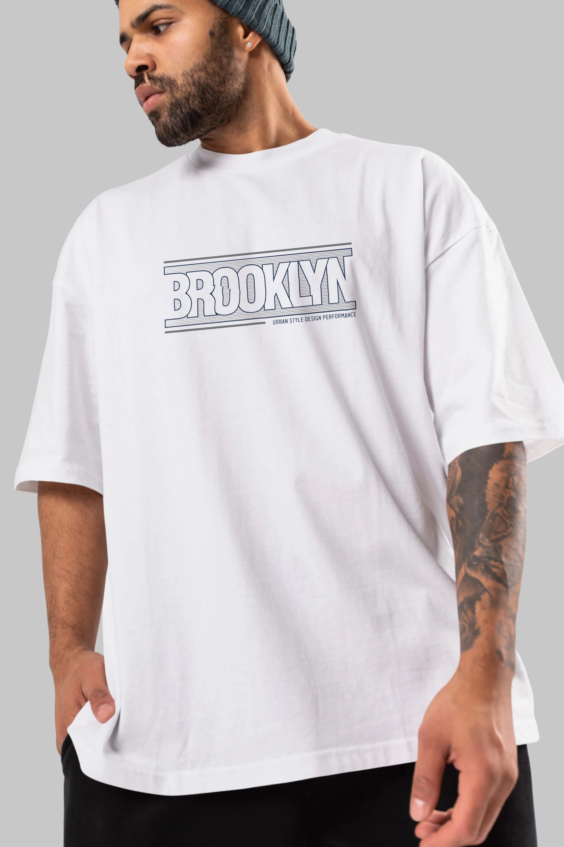 Brooklyn Ön Baskılı Oversize t-shirt Erkek Kadın Unisex
