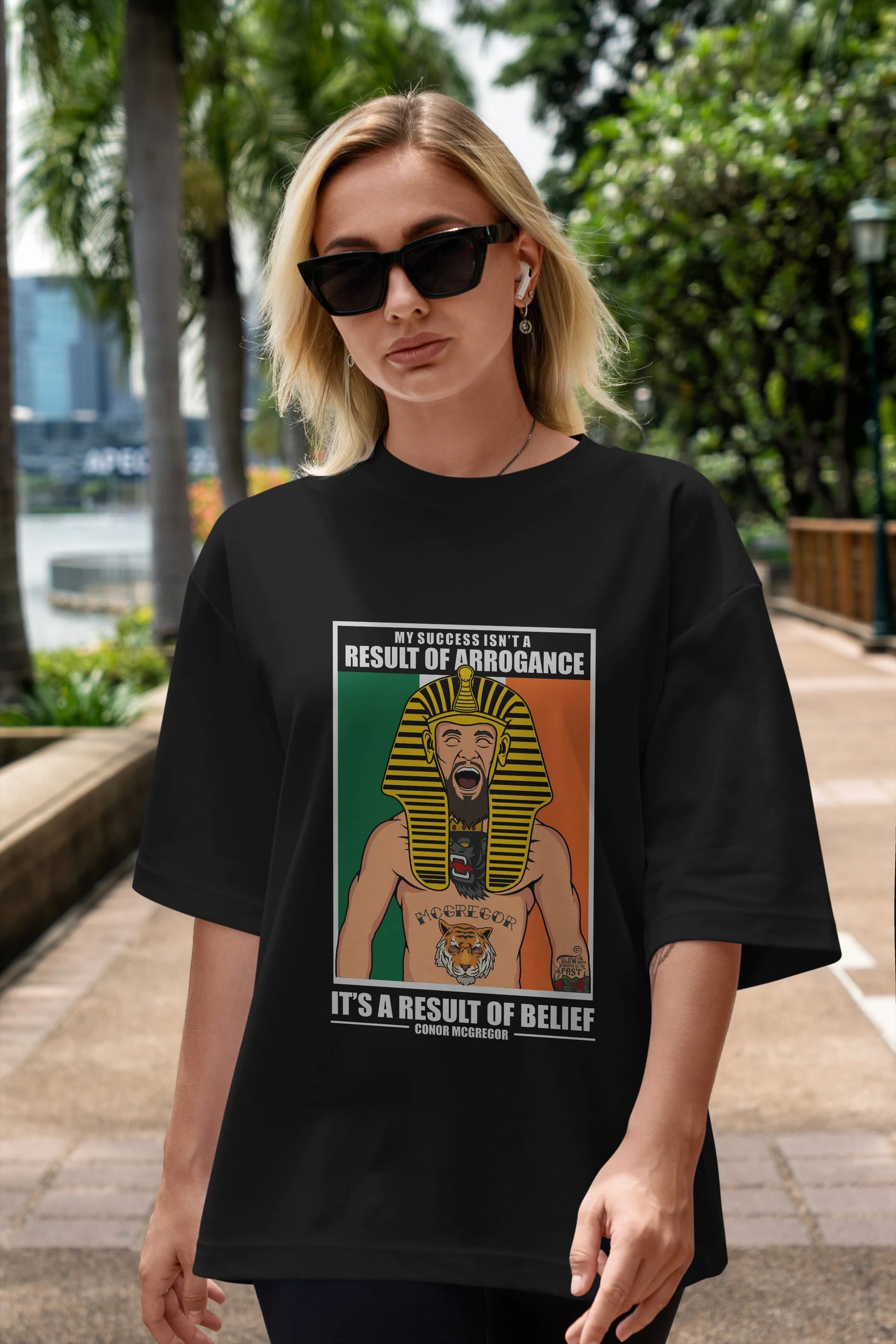 McGregor Pharaoh Ön Baskılı Oversize t-shirt Erkek Kadın Unisex %100 Pamuk tişort