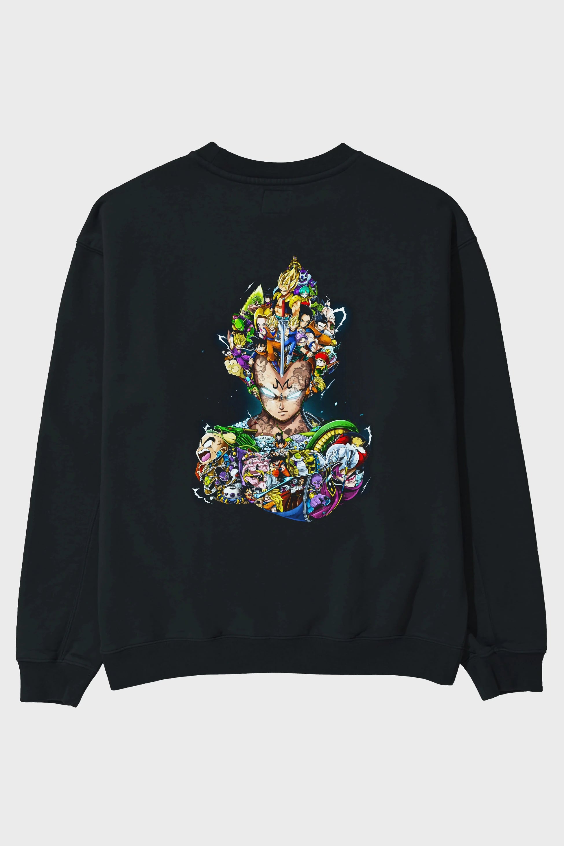 DRAGON BALL ART (3) Anime Arka Baskılı Oversize Sweatshirt Erkek Kadın Unisex