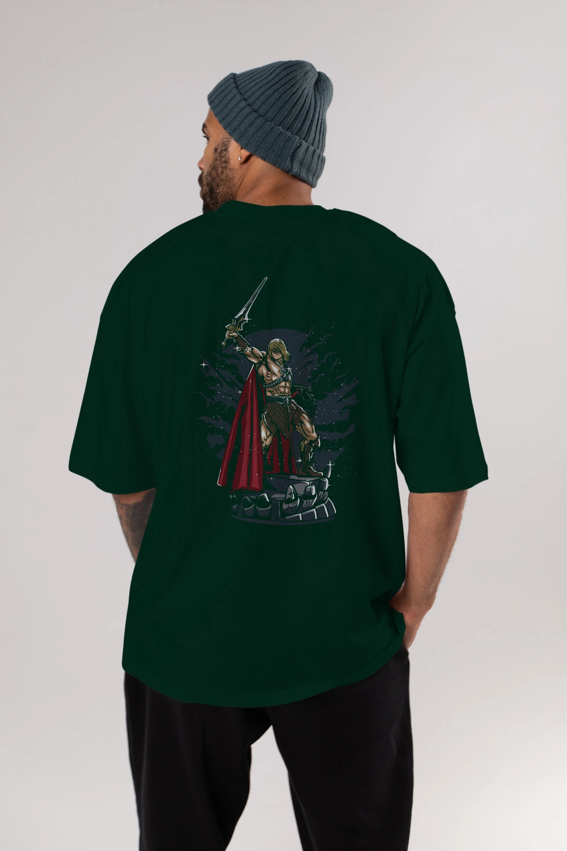 Warrior Arka Baskılı Oversize t-shirt Erkek Kadın Unisex %100 Pamuk