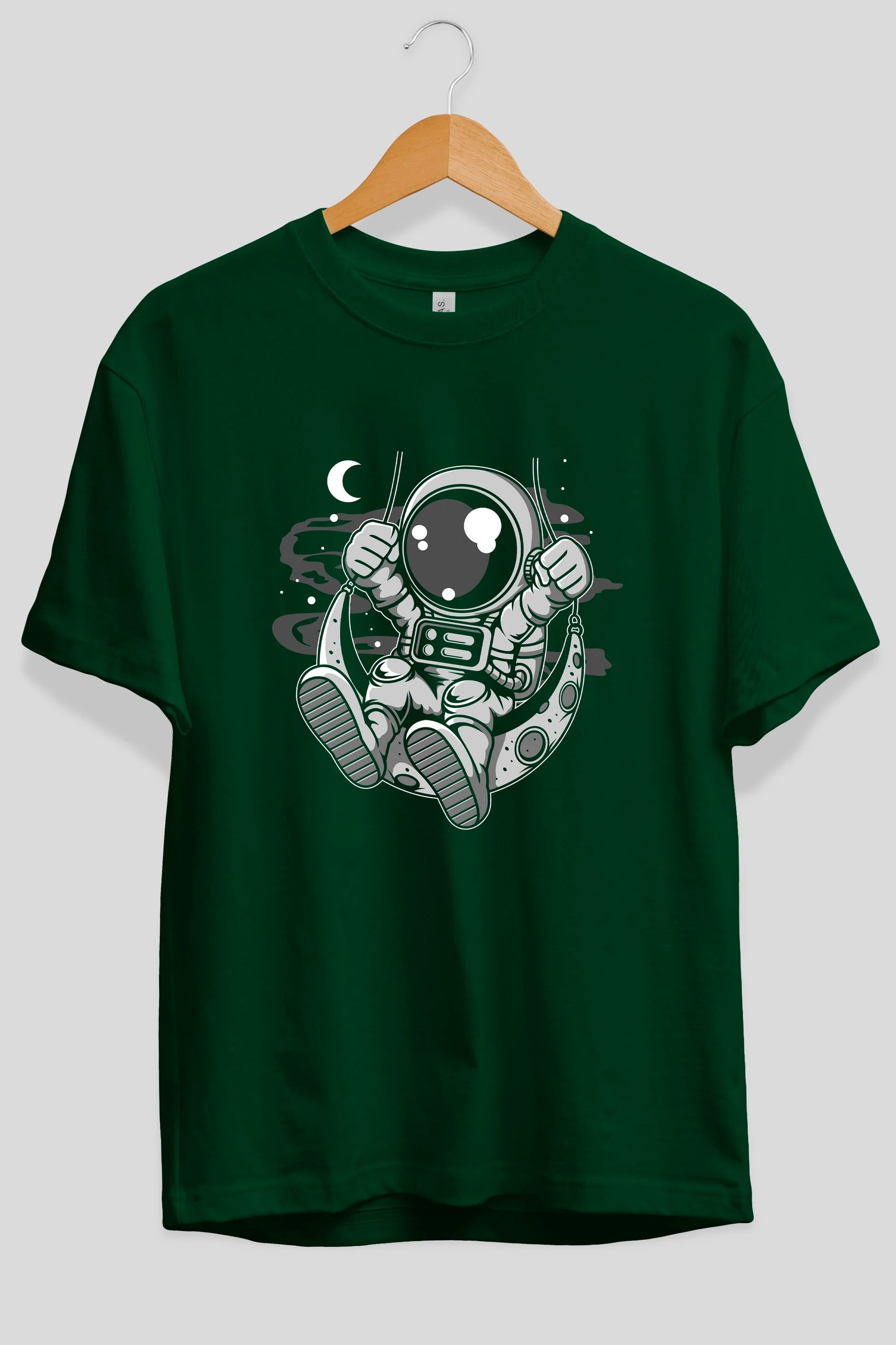 Astronaut Moon Swinger Ön Baskılı Oversize t-shirt Erkek Kadın Unisex