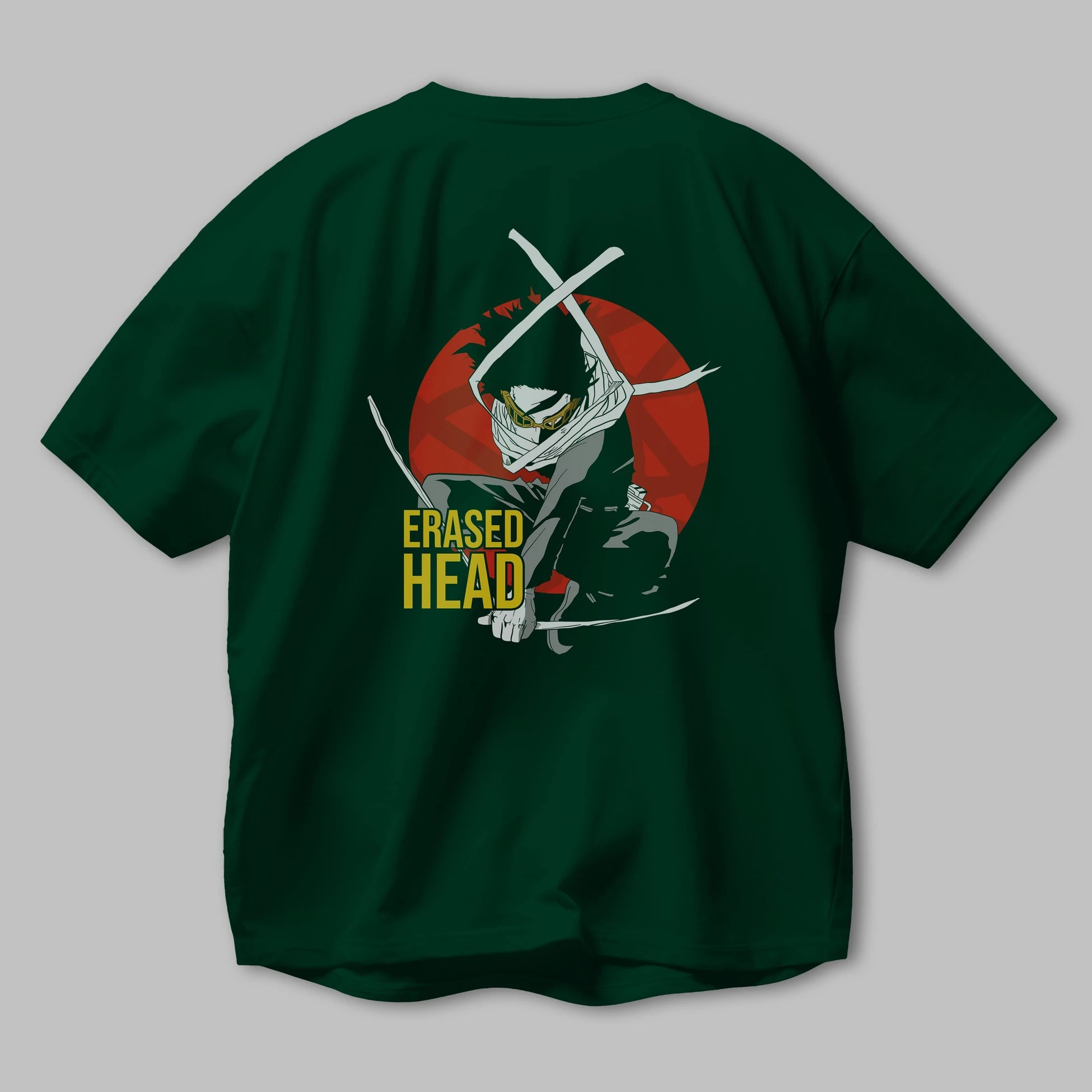 Erased Head Anime Arka Baskılı Oversize t-shirt Erkek Kadın Unisex