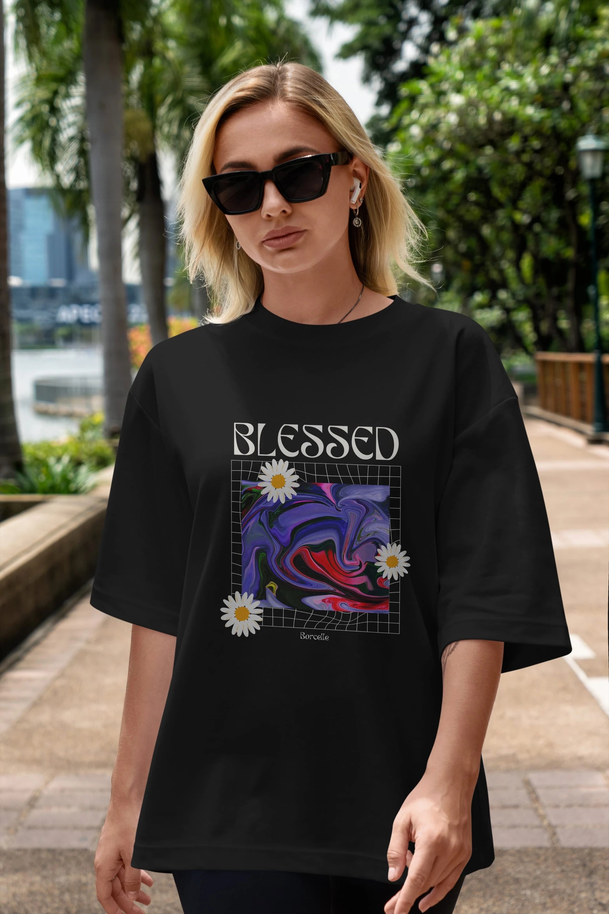 Blessed Ön Baskılı Oversize t-shirt Erkek Kadın Unisex