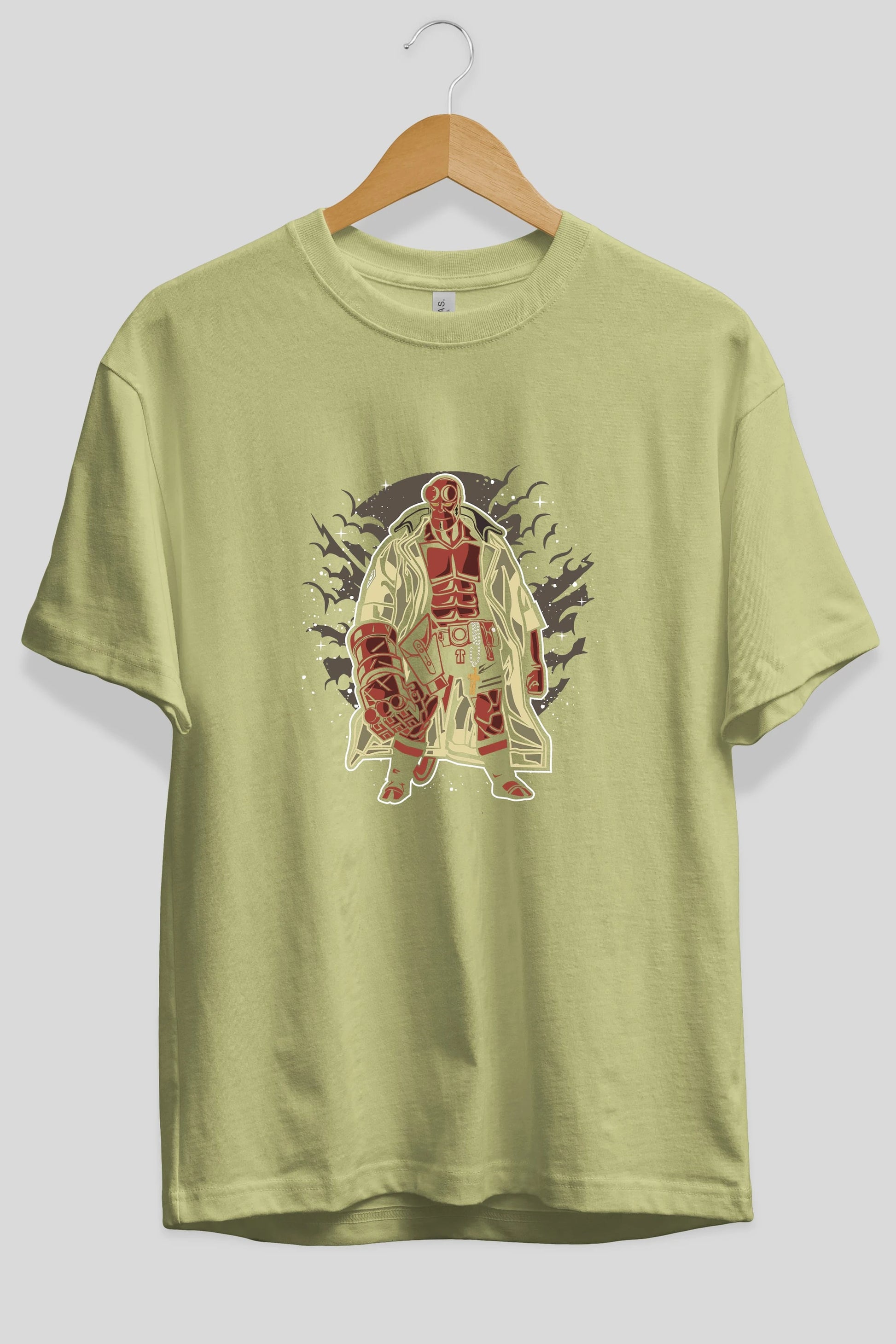 Hellboy Ön Baskılı Oversize t-shirt Erkek Kadın Unisex %100 Pamuk tişort