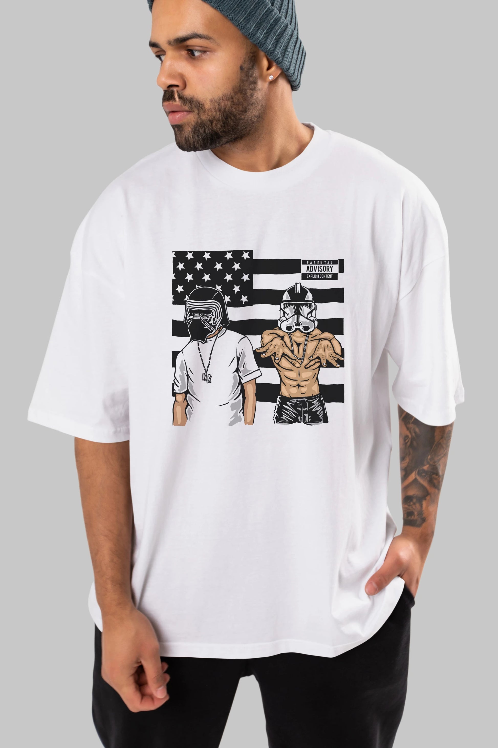 Darkonia Ön Baskılı Oversize t-shirt Erkek Kadın Unisex %100 Pamuk tişort