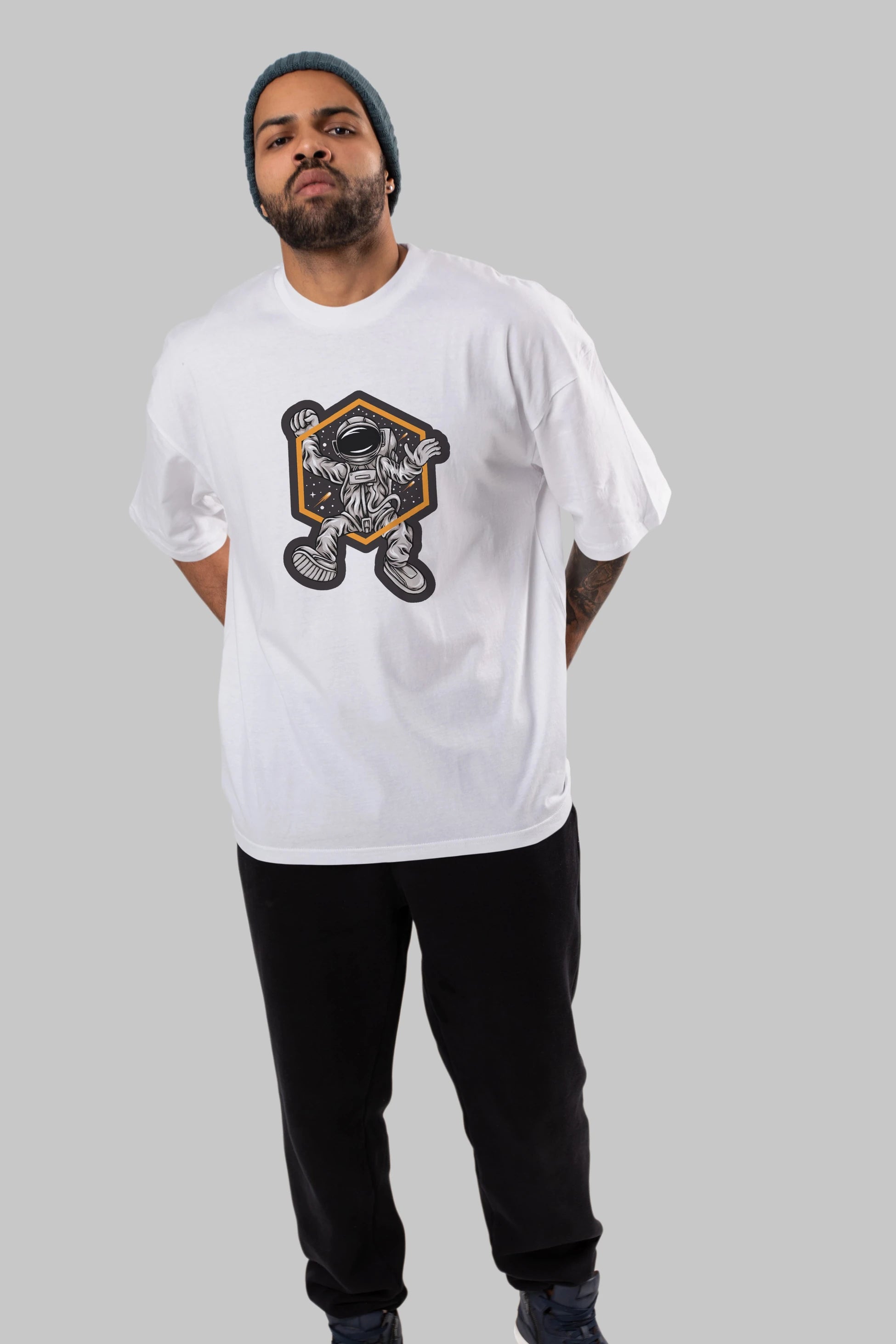 Astrofun Sticker Ön Baskılı Oversize t-shirt Erkek Kadın Unisex