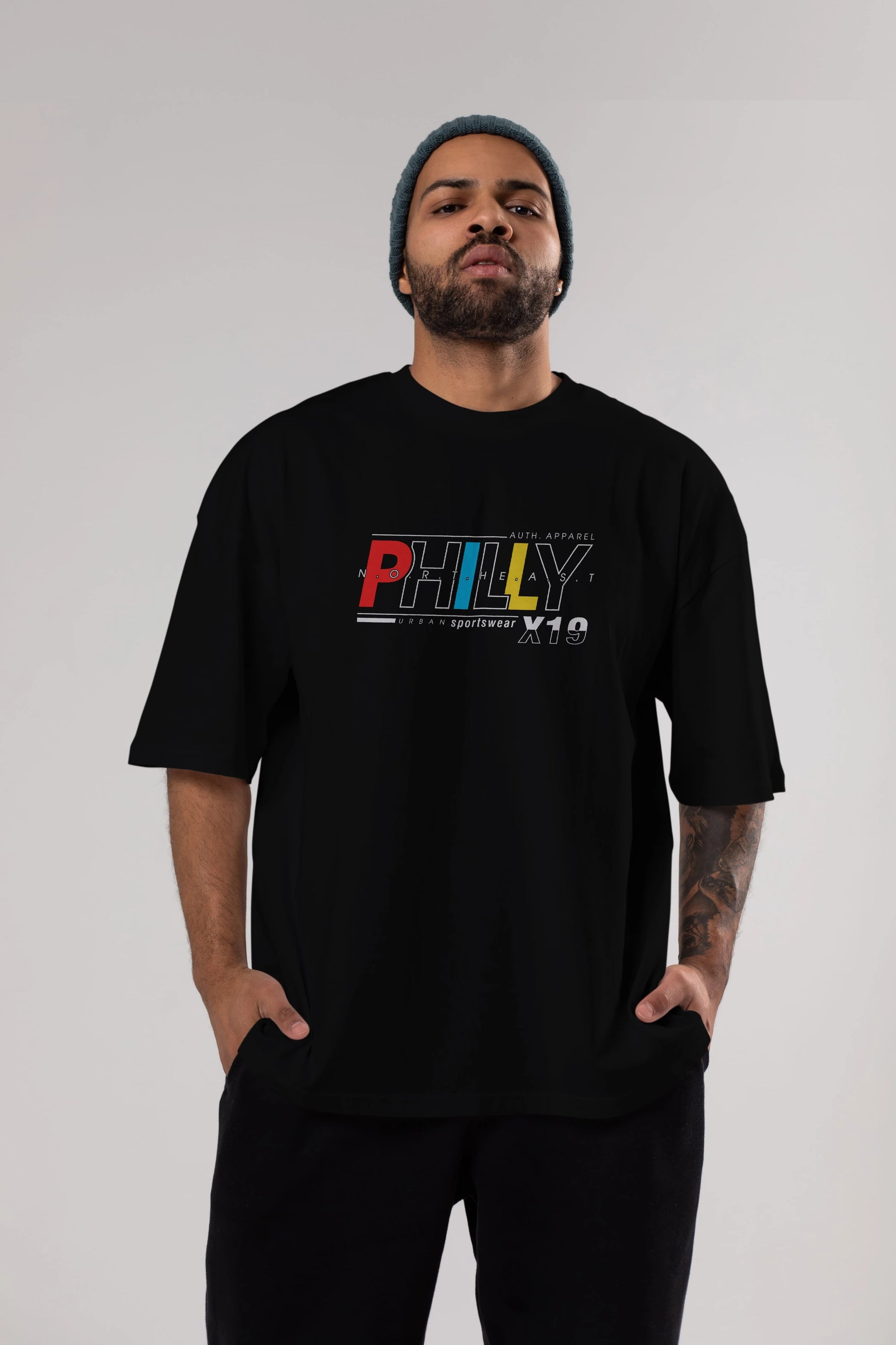 Philly Ön Baskılı Oversize t-shirt Erkek Kadın Unisex