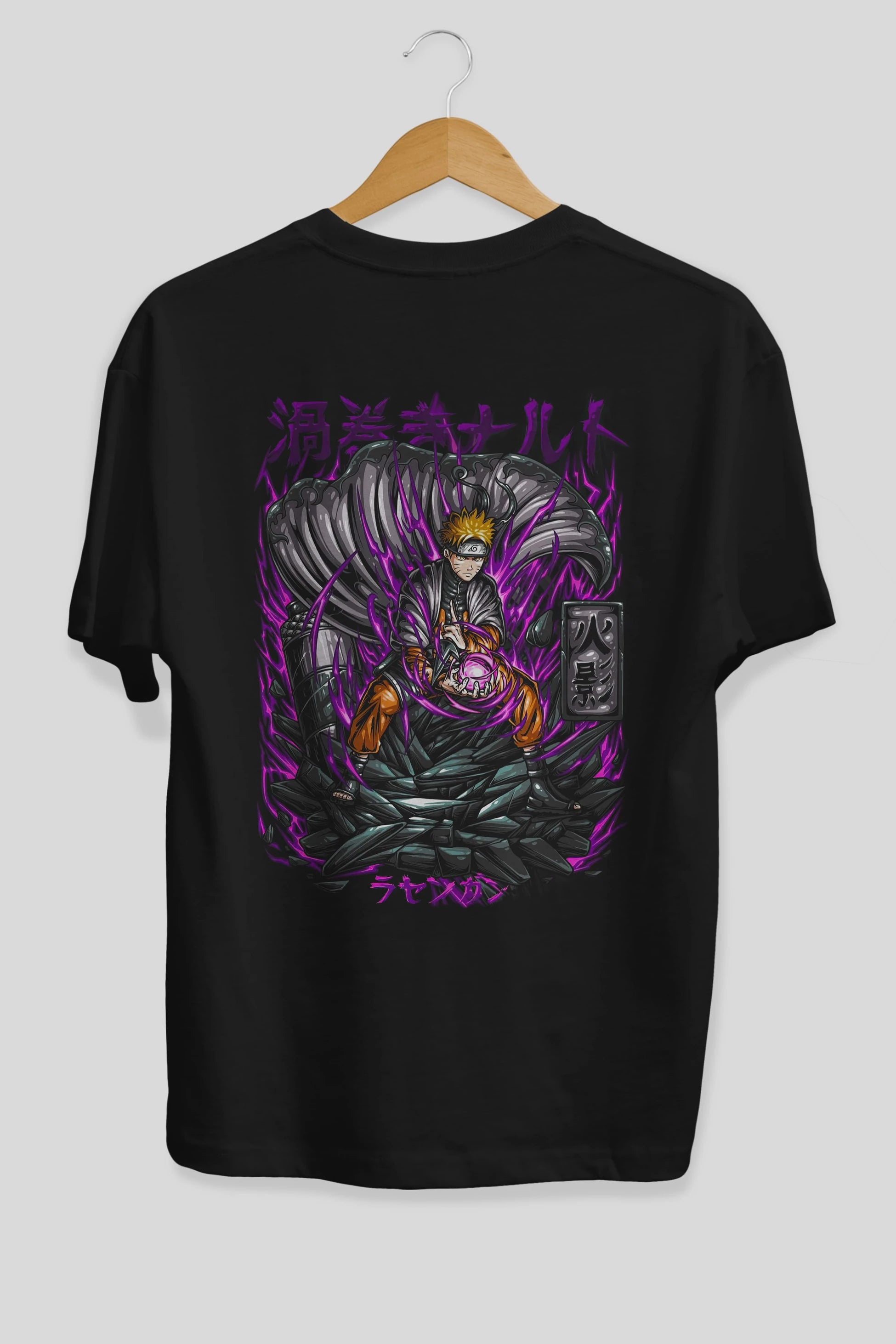 NARUTO Anime Arka Baskılı Oversize t-shirt Erkek Kadın Unisex