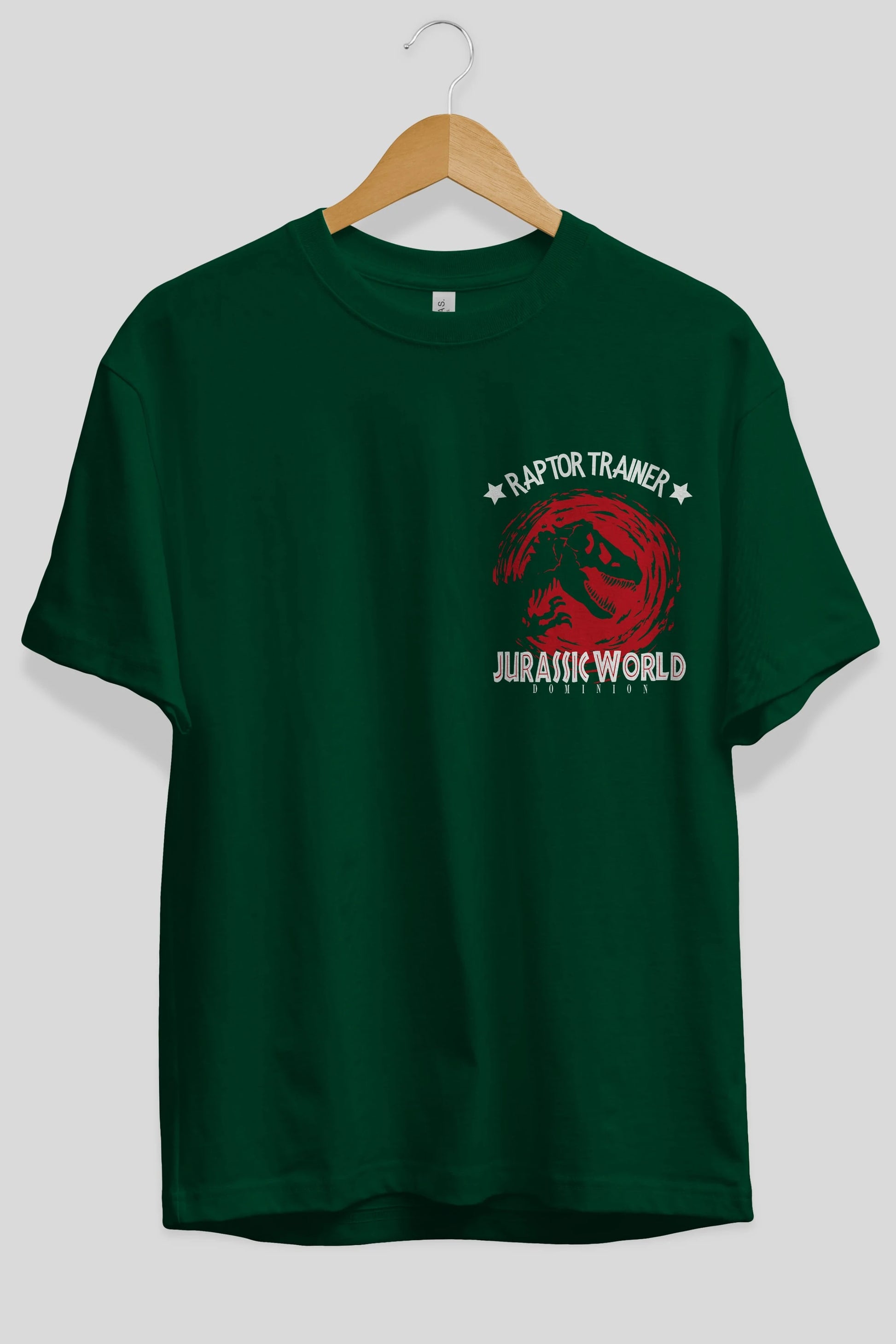 Jurassic Park (3) Ön Sol Baskılı Oversize t-shirt Erkek Kadın Unisex %100 Pamuk Bisiklet Yaka tişort