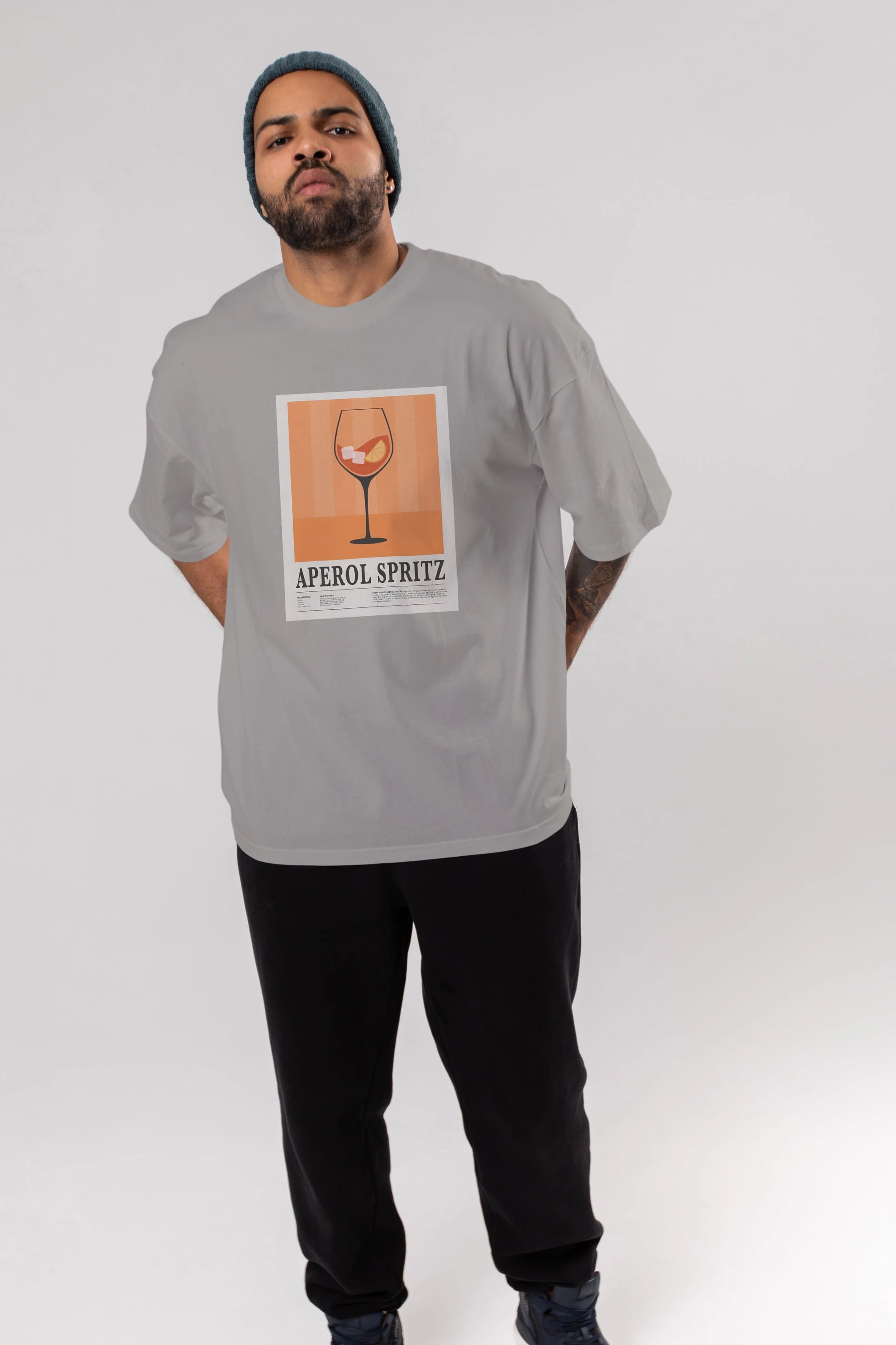 Aperol Spritz 8 Ön Baskılı Oversize t-shirt Erkek Kadın Unisex %100 Pamuk Bisiklet Yaka tişort