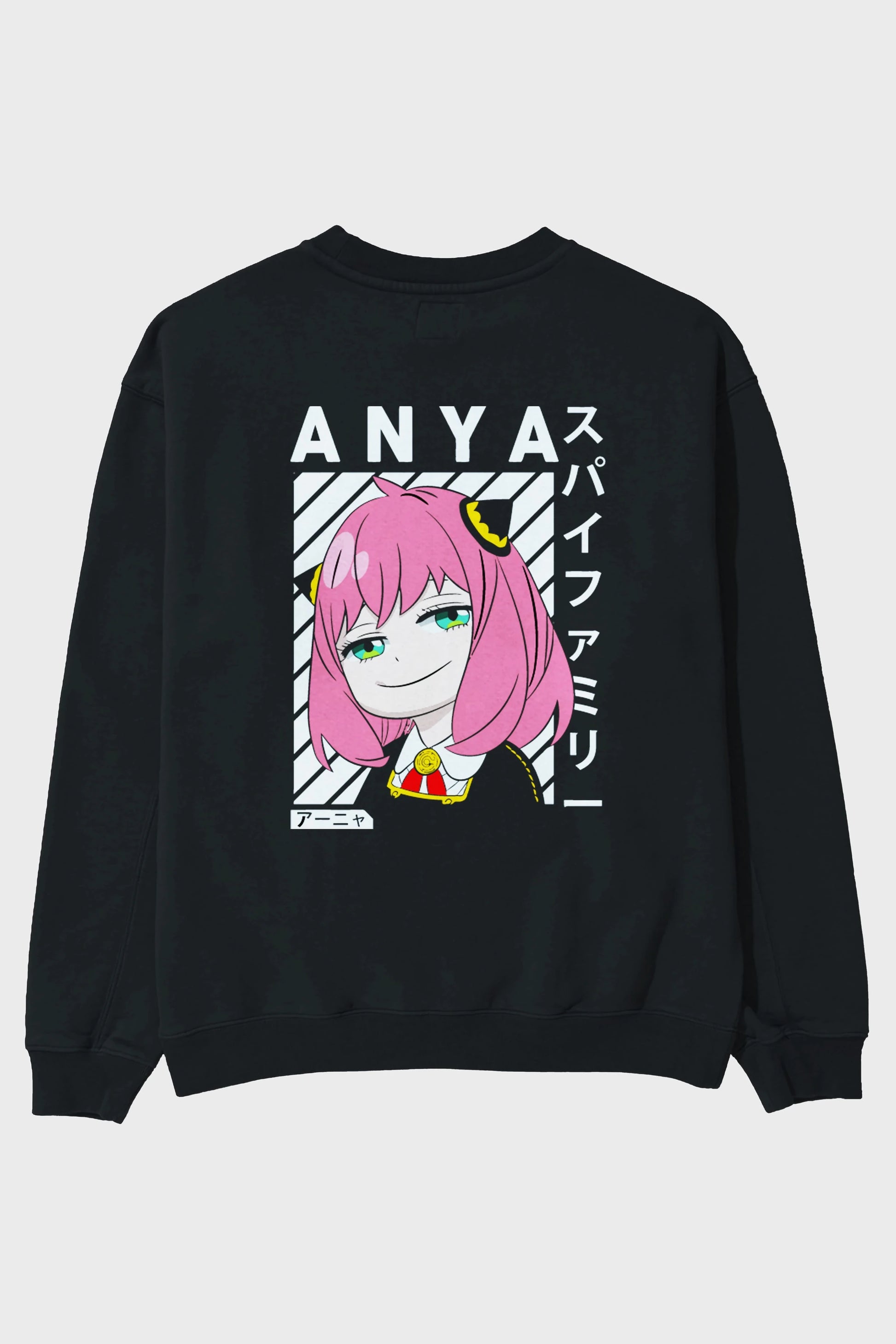 Anya SPYX FAMILY Anime Arka Baskılı Oversize Sweatshirt Erkek Kadın Unisex