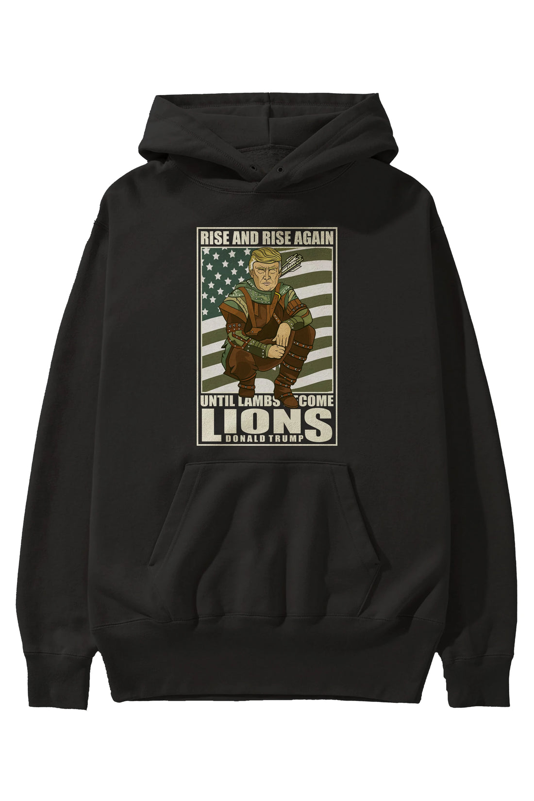 Robin Hood Trump Ön Baskılı Hoodie Oversize Kapüşonlu Sweatshirt Erkek Kadın Unisex