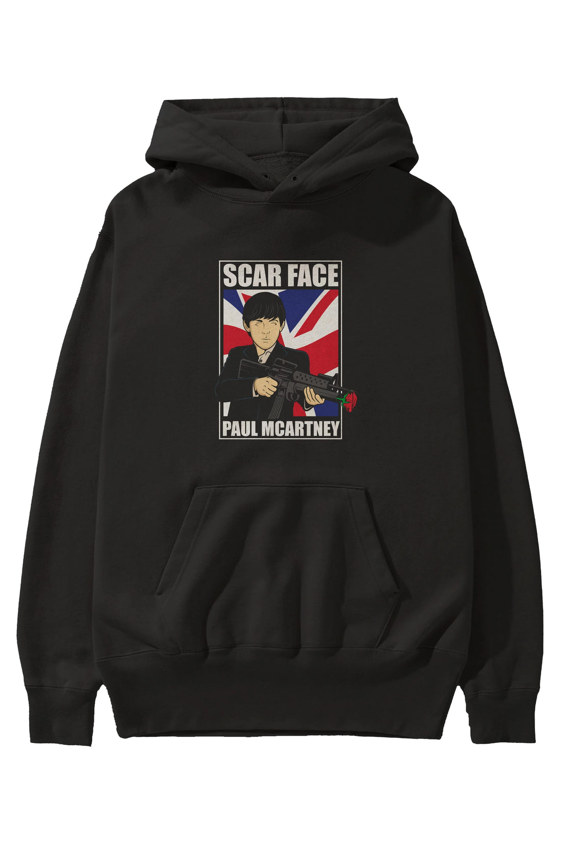 Paul Mccartney Scar Face Ön Baskılı Hoodie Oversize Kapüşonlu Sweatshirt Erkek Kadın Unisex