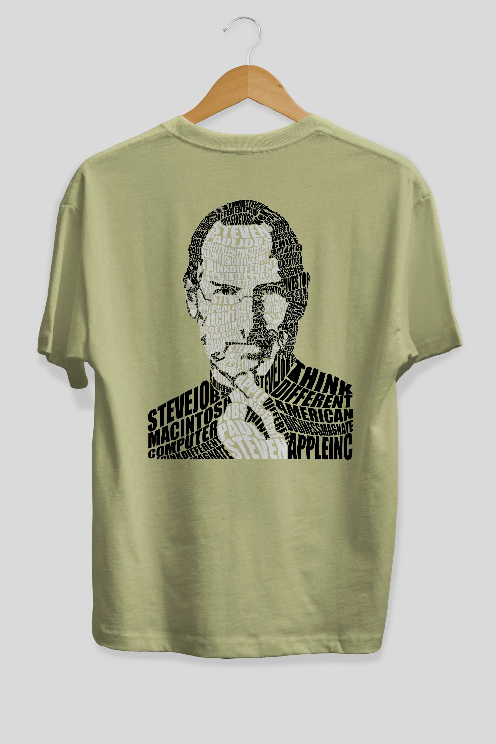 Steve Jobs Calligram Arka Baskılı Oversize t-shirt %100 pamuk Erkek Kadın Unisex