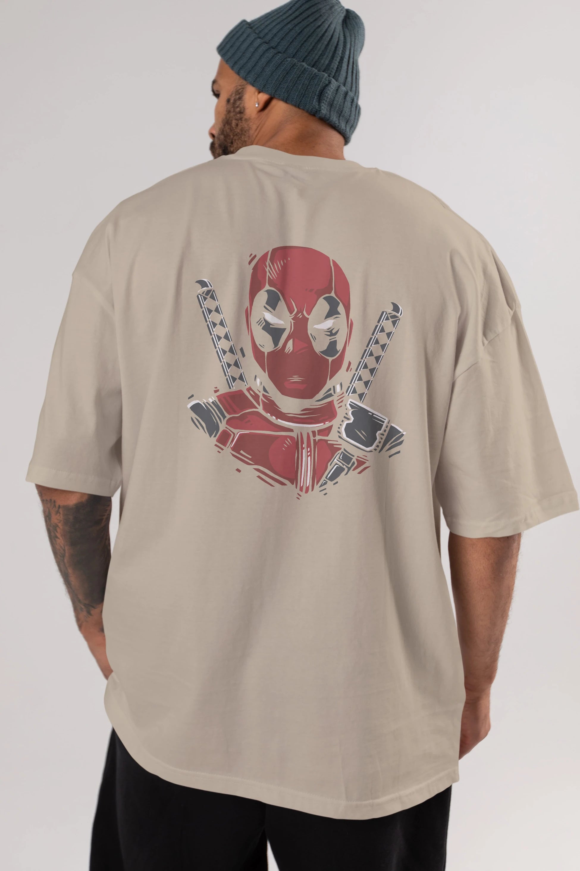 Deadpool (4) Arka Baskılı Oversize t-shirt Erkek Kadın Unisex %100 Pamuk Bisiklet Yaka tişort