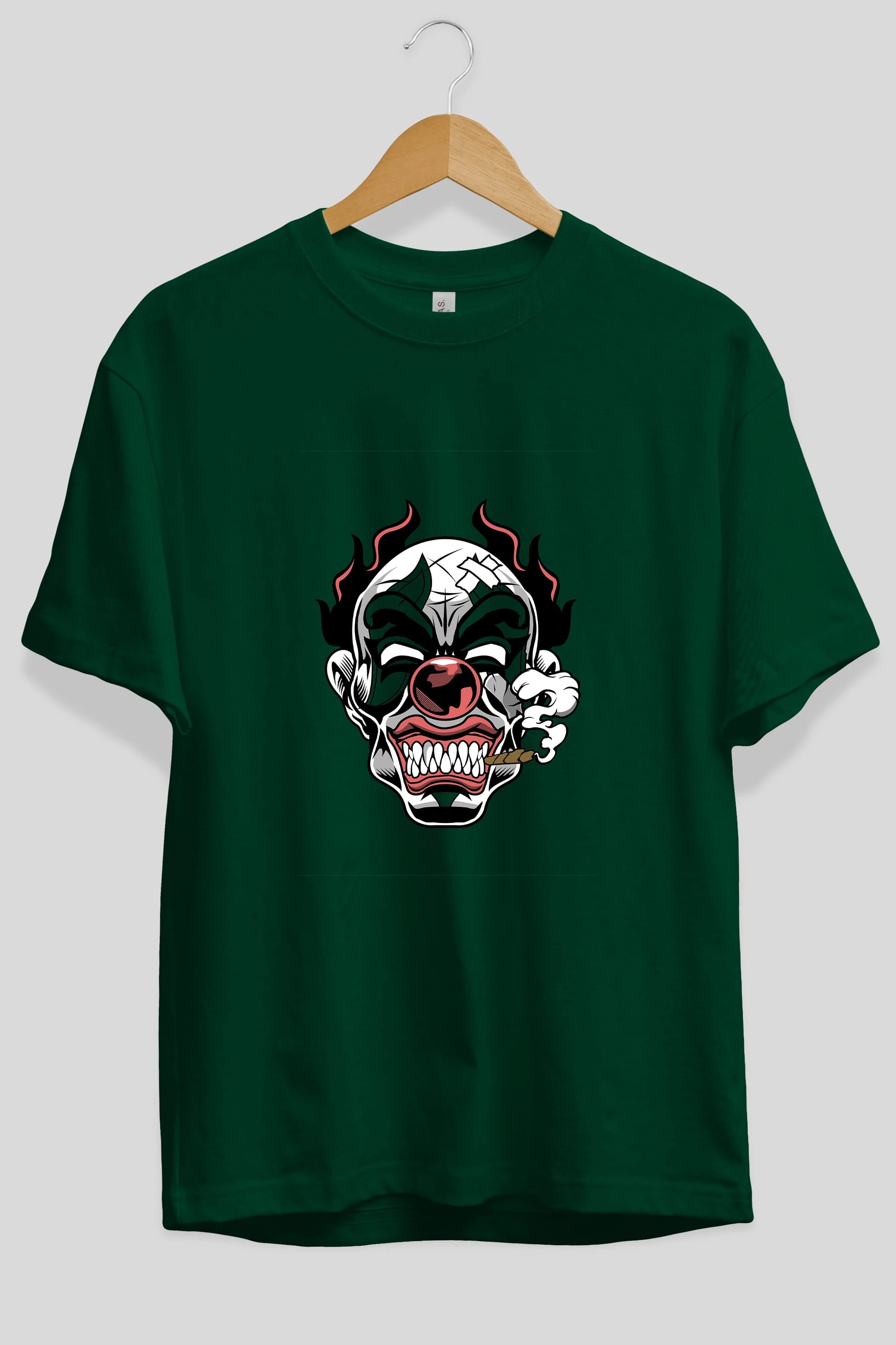 Clown Horror Ön Baskılı Oversize t-shirt Erkek Kadın Unisex %100 Pamuk tişort