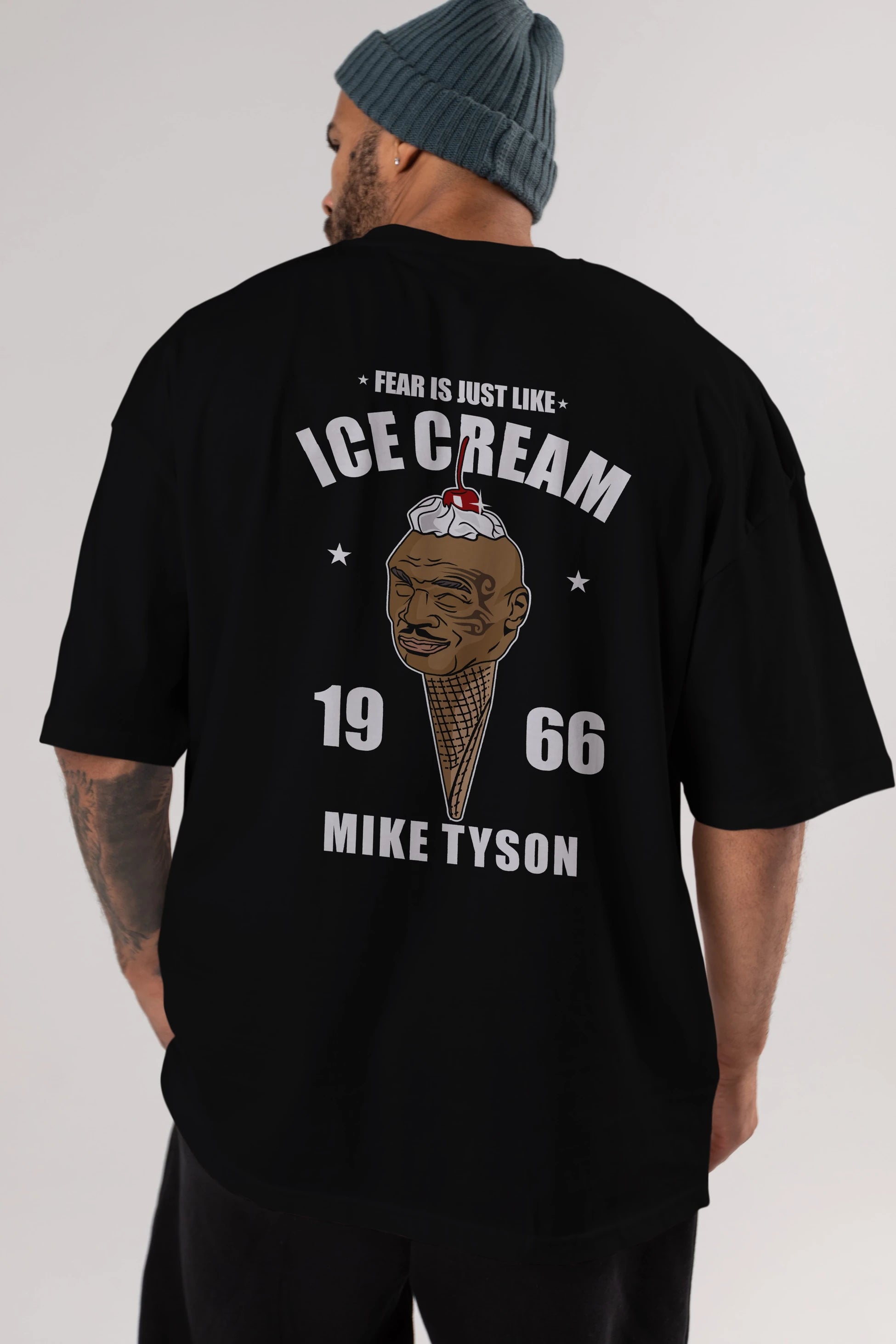 Tyson Ice Cream Arka Baskılı Oversize t-shirt Erkek Kadın Unisex %100 Pamuk tişort