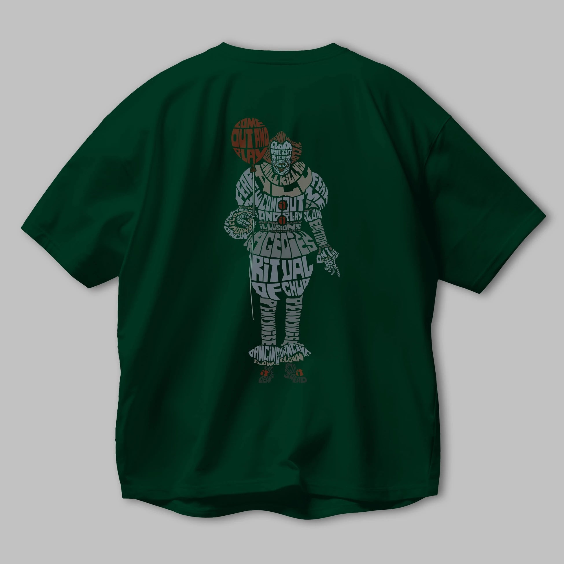 It Arka Baskılı Oversize t-shirt %100 pamuk Erkek Kadın Unisex