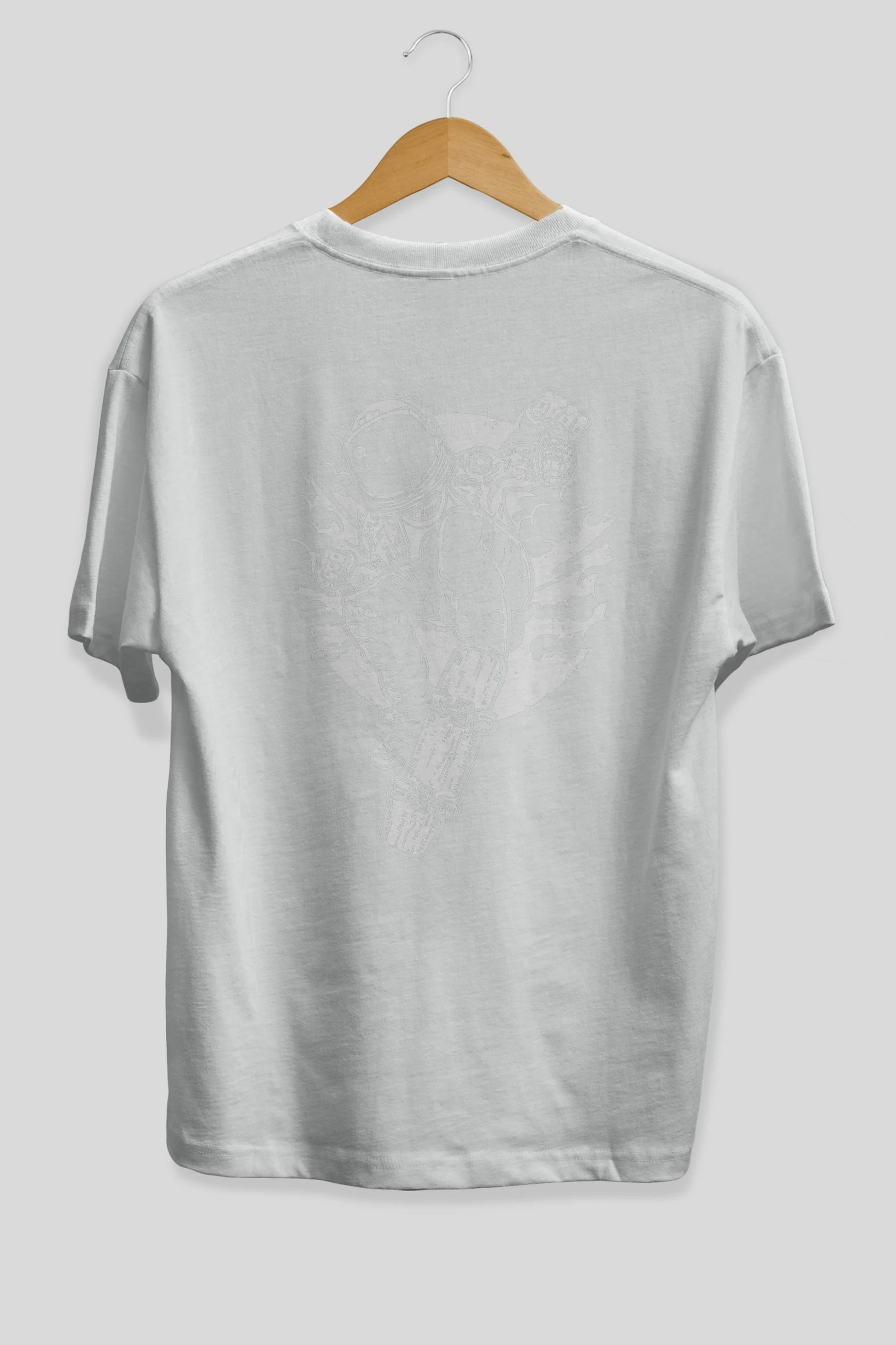 Space Skater Arka Baskılı Oversize t-shirt Erkek Kadın Unisex %100 Pamuk