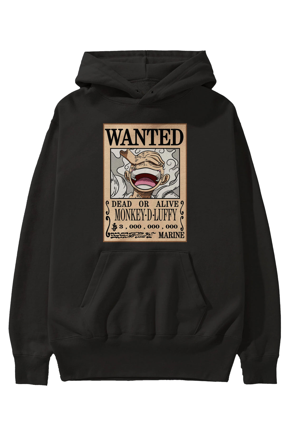 CARTEL LUFFY GEAR 5 Anime Ön Baskılı Hoodie Oversize Kapüşonlu Sweatshirt Erkek Kadın Unisex