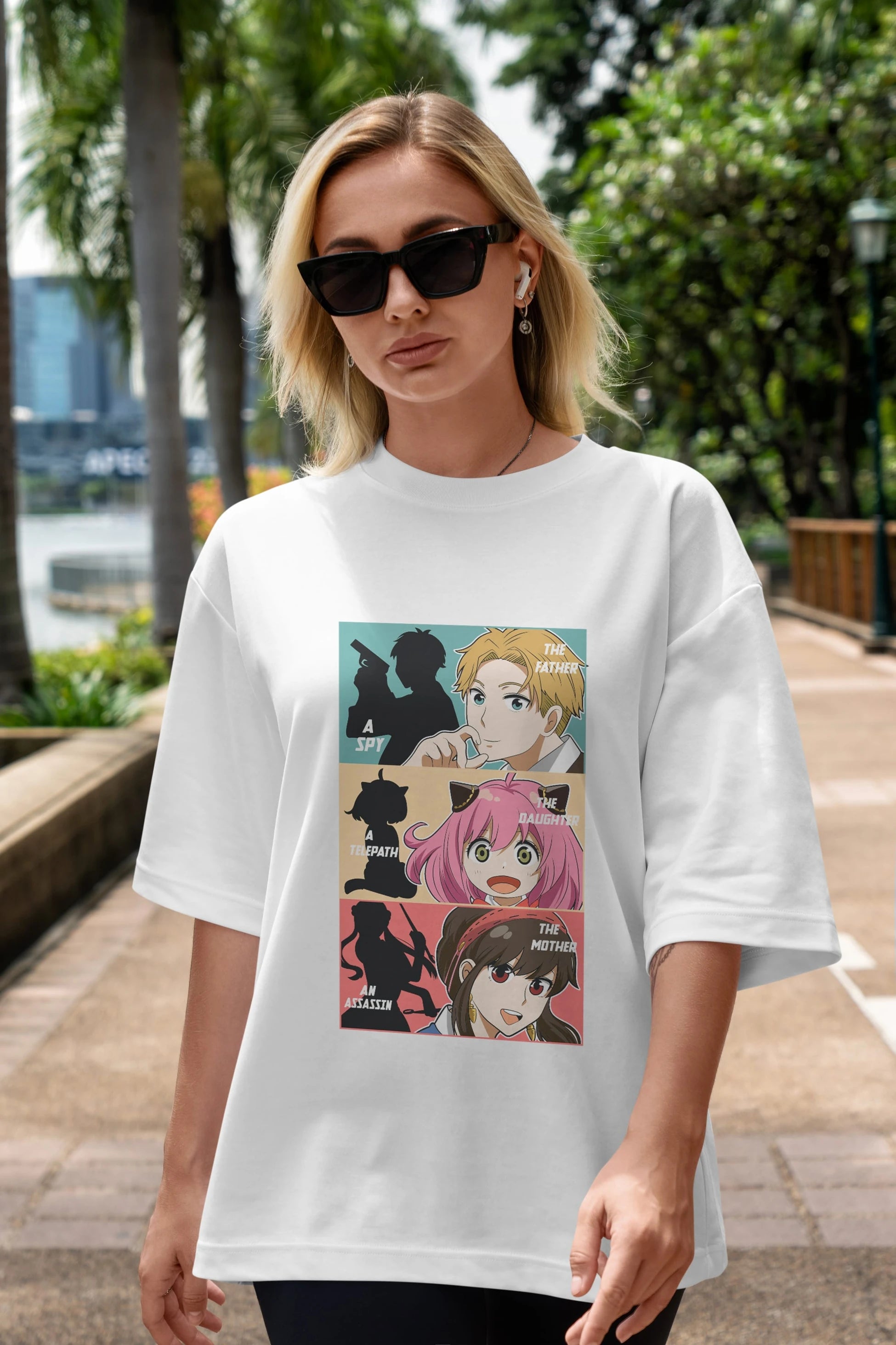 SPY X FAMILY Anime Ön Baskılı Oversize t-shirt %100 pamuk Erkek Kadın Unisex
