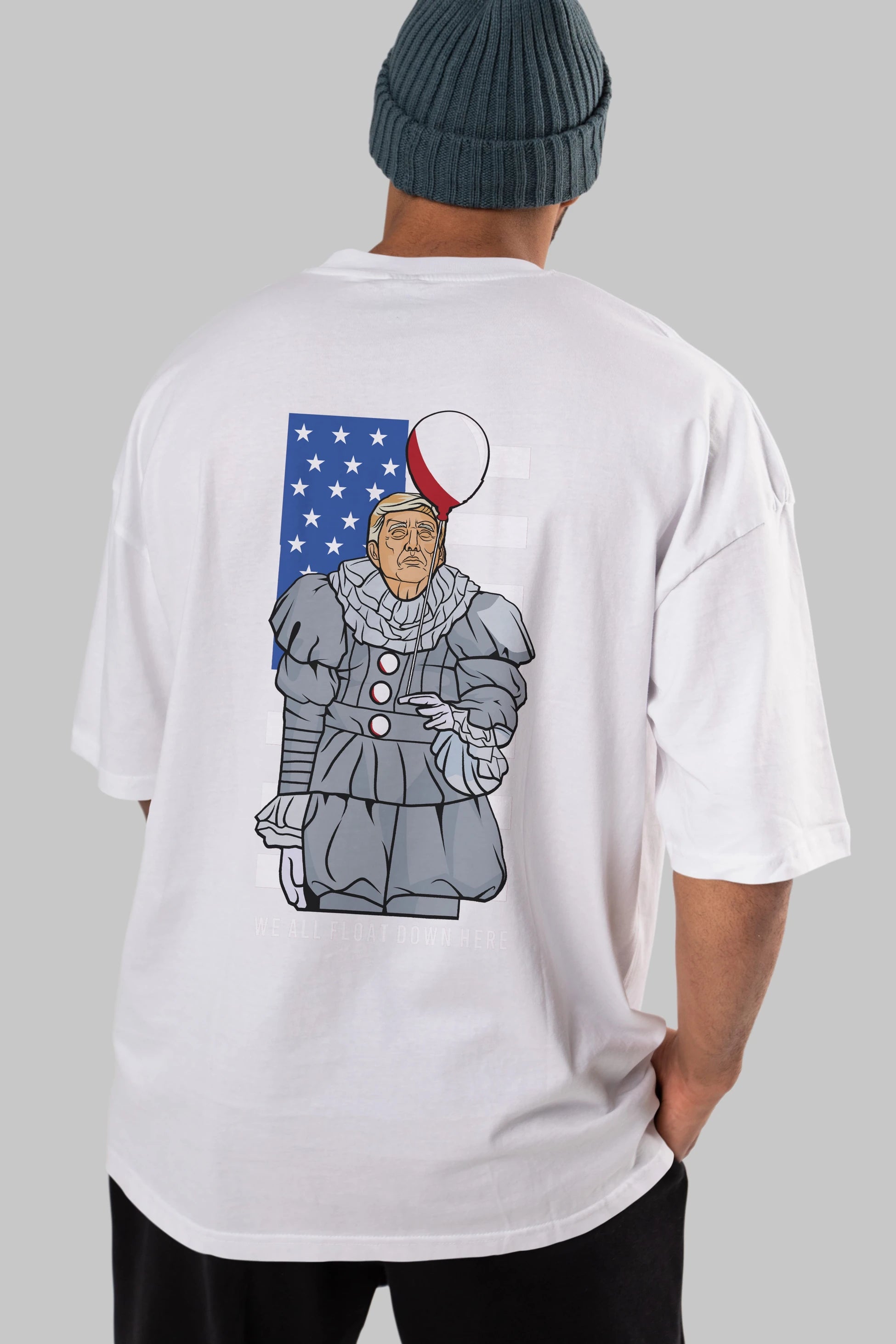 It Trump Arka Baskılı Oversize t-shirt Erkek Kadın Unisex %100 Pamuk tişort