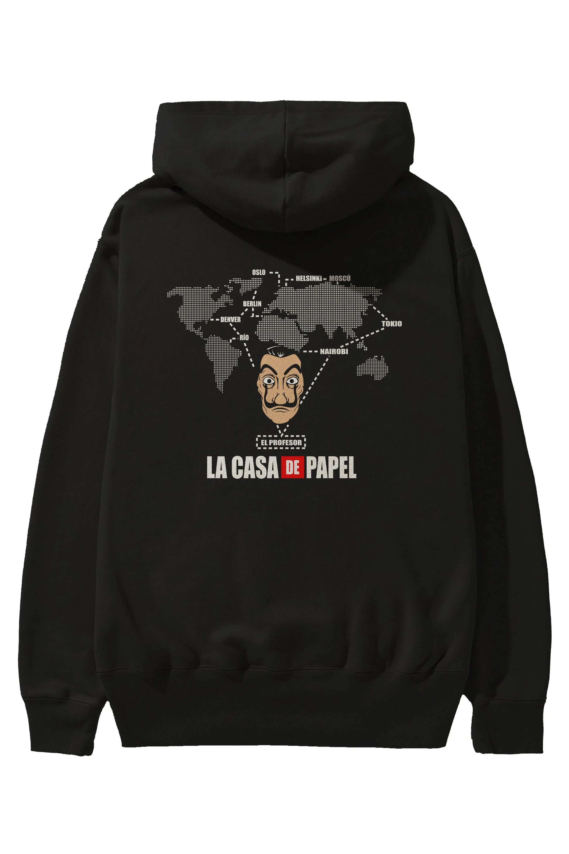 La Casa De Papel Arka Baskılı Hoodie Oversize Kapüşonlu Sweatshirt Erkek Kadın Unisex