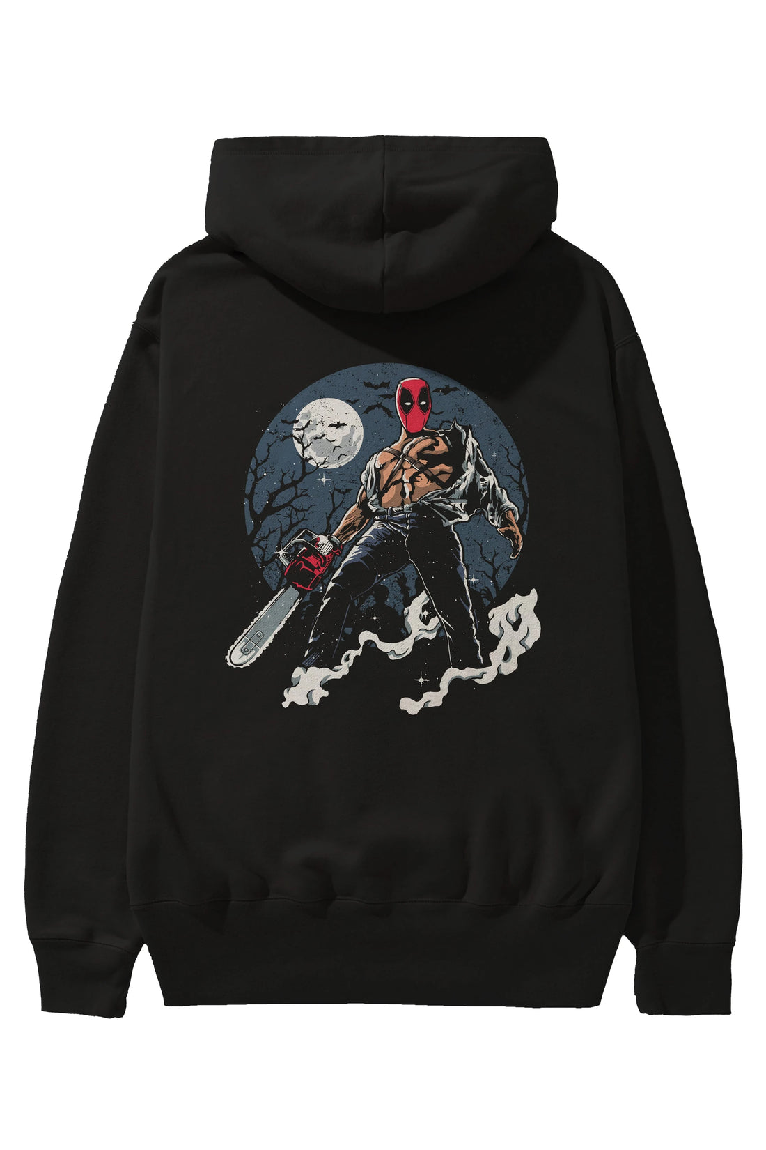 Evil Deadpool Arka Baskılı Hoodie Oversize Kapüşonlu Sweatshirt Erkek Kadın Unisex