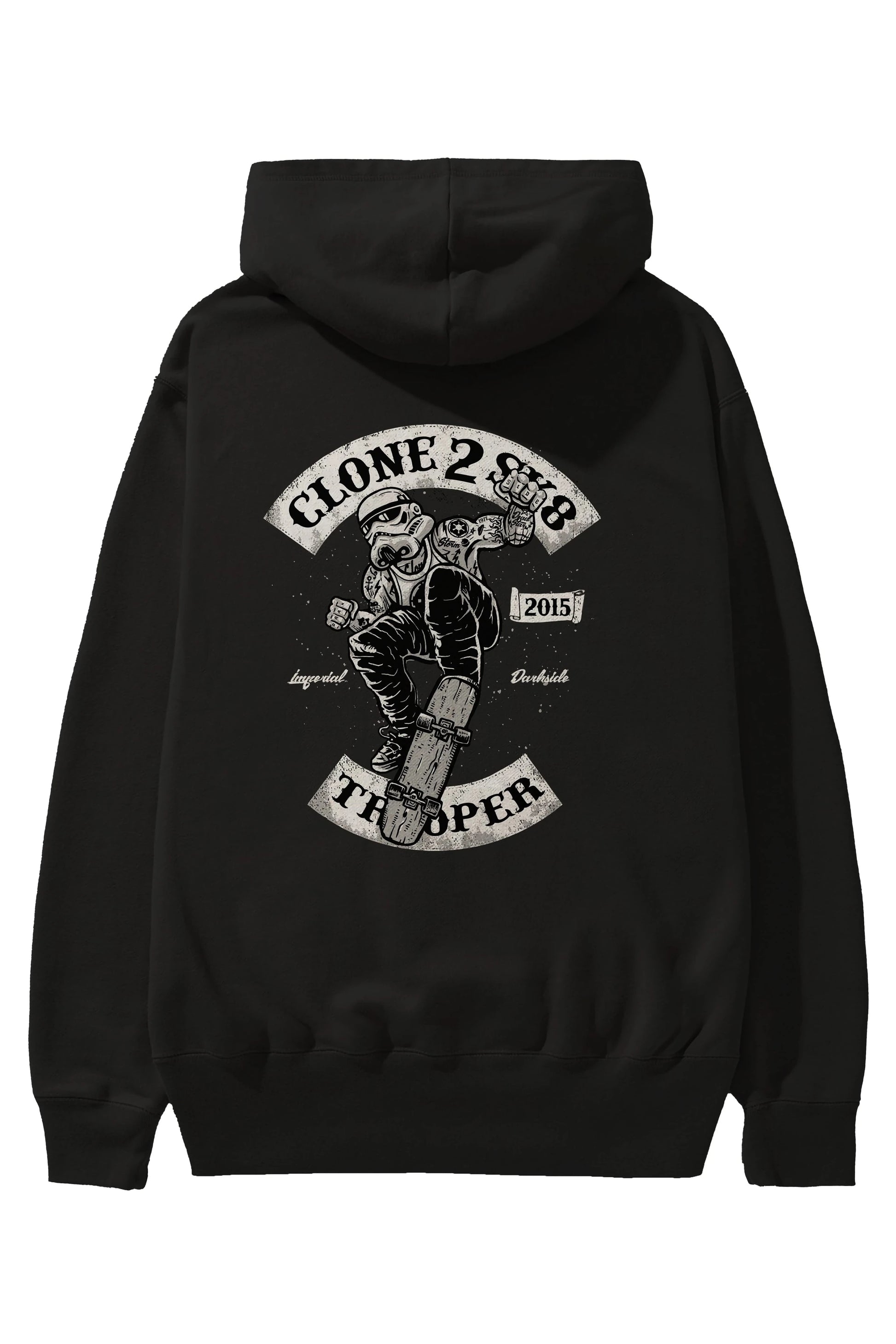 Clone 2 Sk8 Arka Baskılı Hoodie Oversize Kapüşonlu Sweatshirt Erkek Kadın Unisex