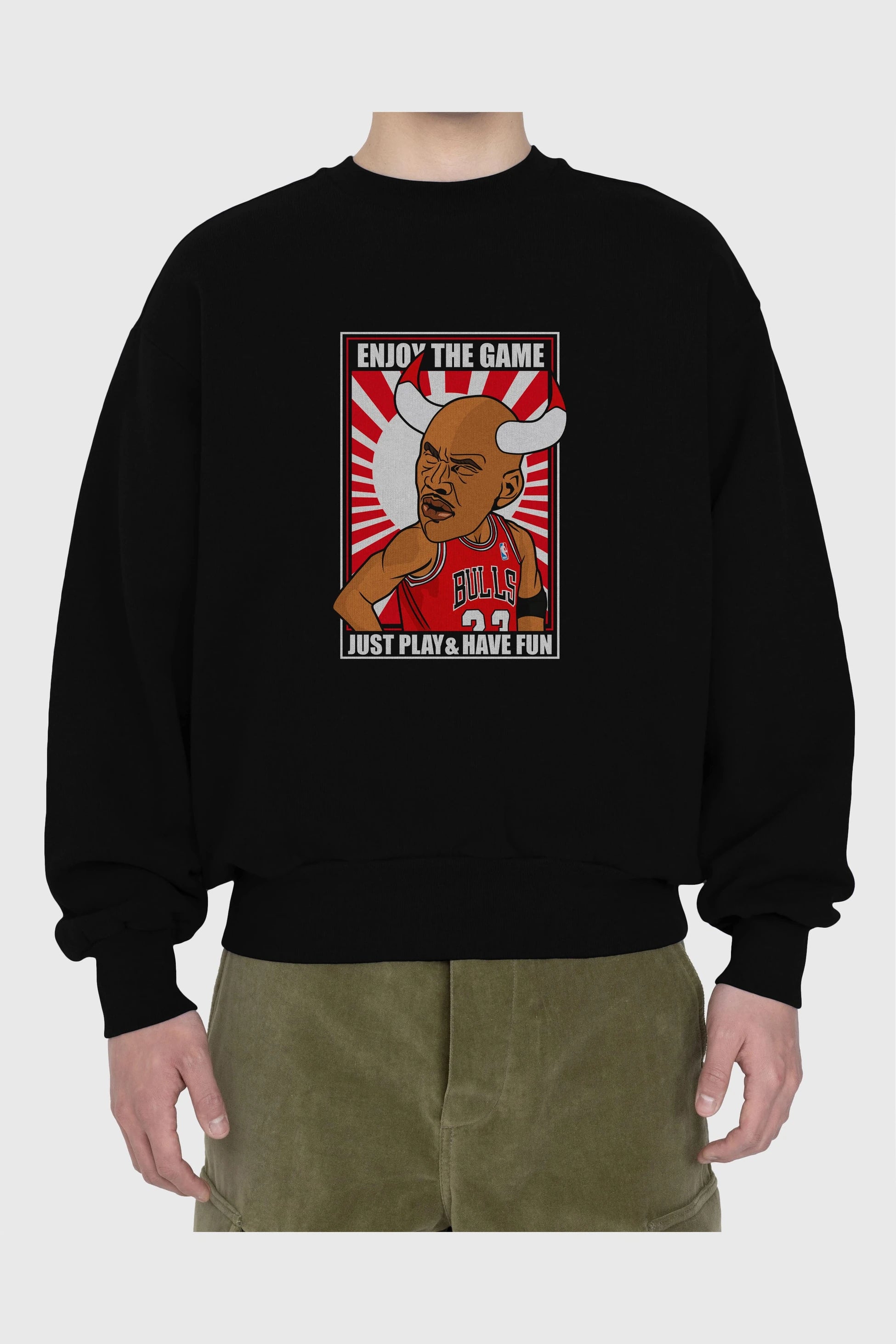Michael Jordan Ön Baskılı Oversize Sweatshirt Erkek Kadın Unisex