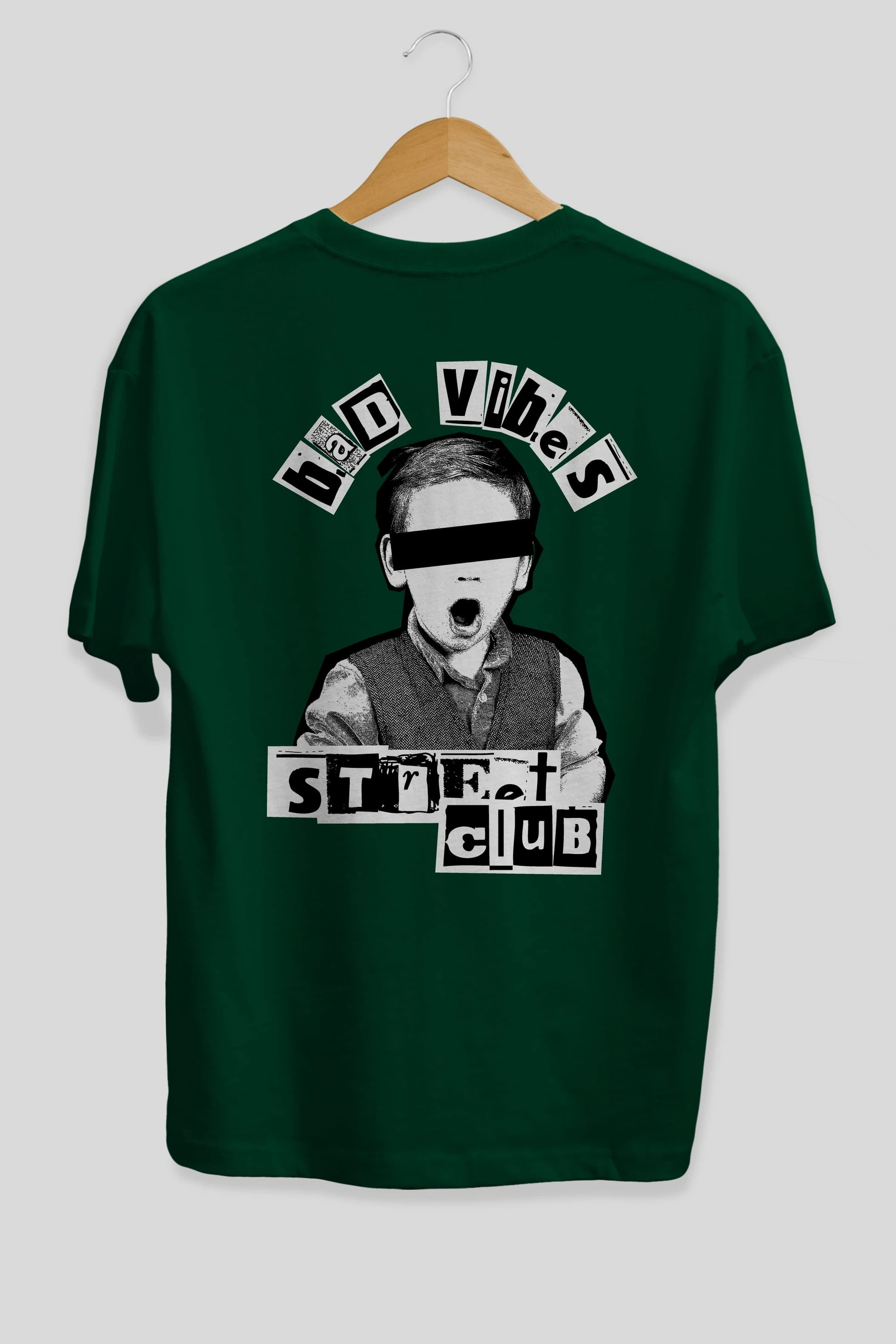 Bad Vibes Street Club Arka Baskılı Oversize t-shirt Erkek Kadın Unisex
