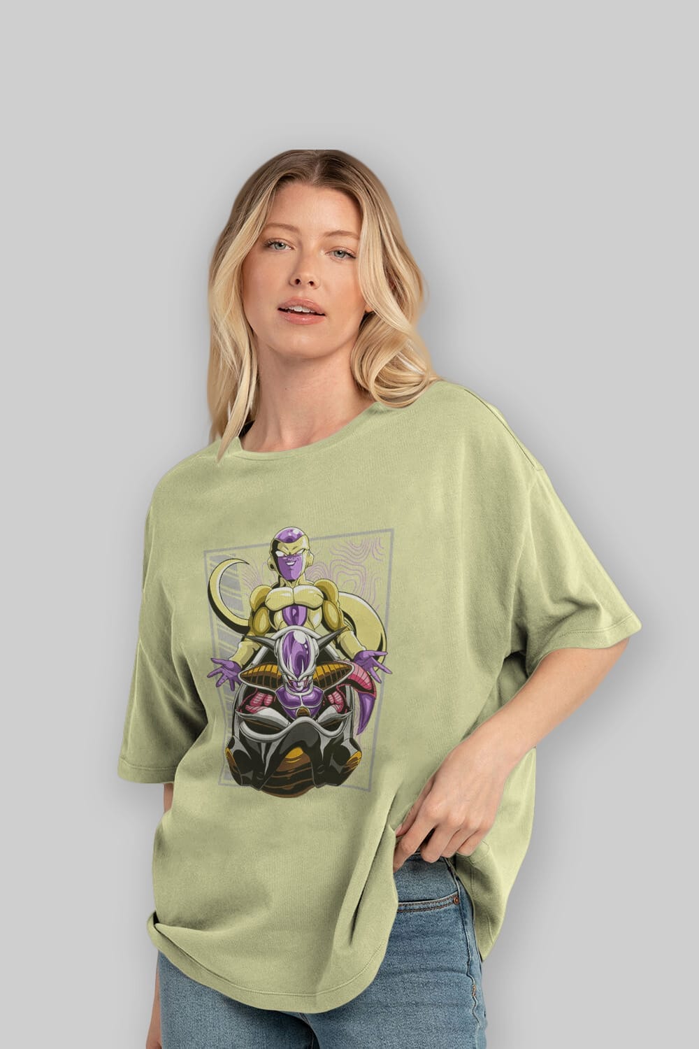 DragonBall Freezer Anime Ön Baskılı Oversize t-shirt %100 pamuk Erkek Kadın Unisex