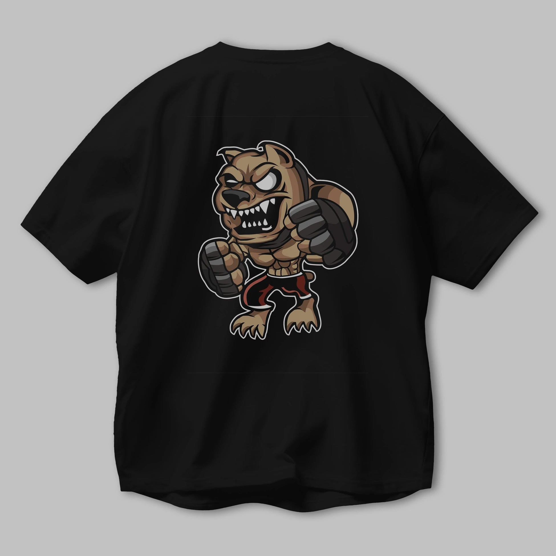 MMA Dog Arka Baskılı Oversize t-shirt Erkek Kadın Unisex %100 Pamuk tişort
