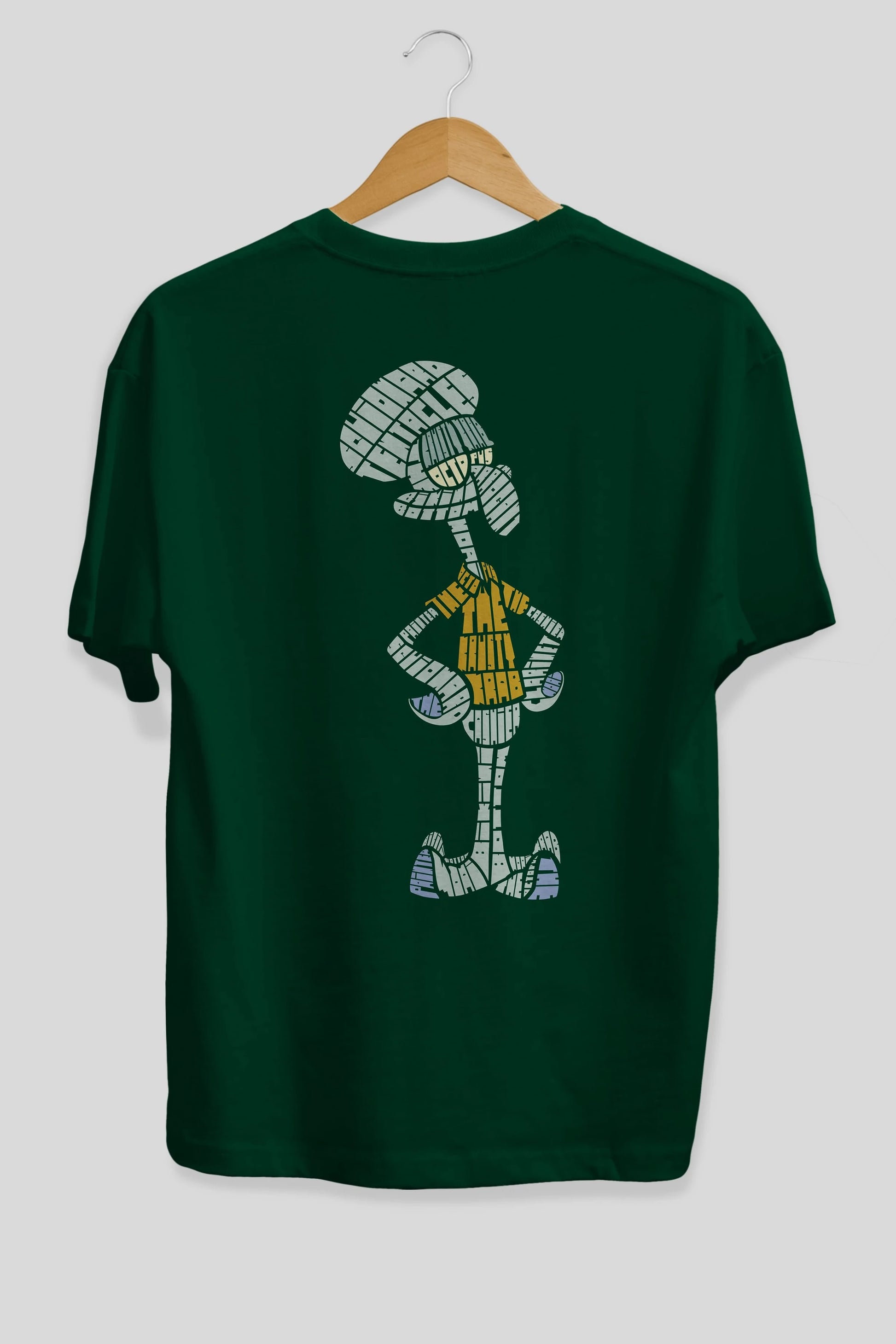 Squidward Arka Baskılı Oversize t-shirt %100 pamuk Erkek Kadın Unisex