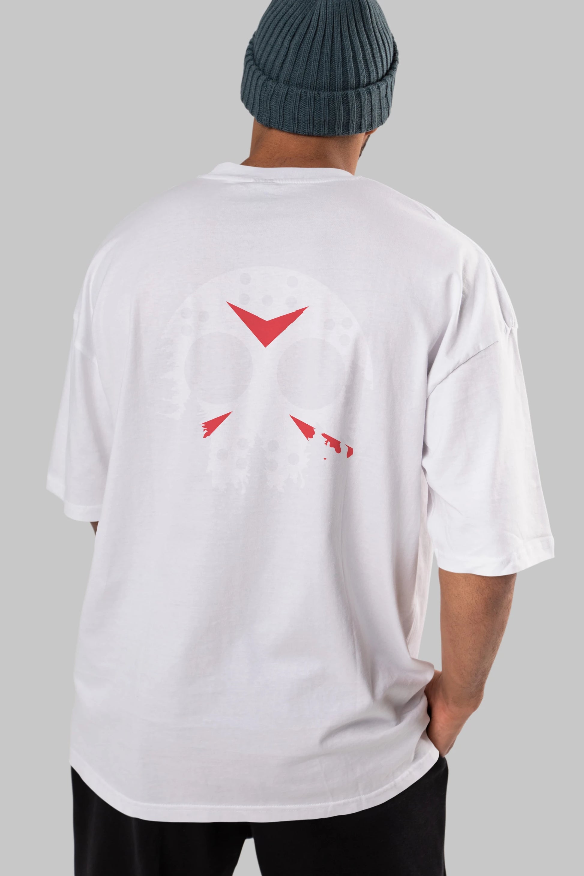 Jason Moon Arka Baskılı Oversize t-shirt %100 pamuk Erkek Kadın Unisex